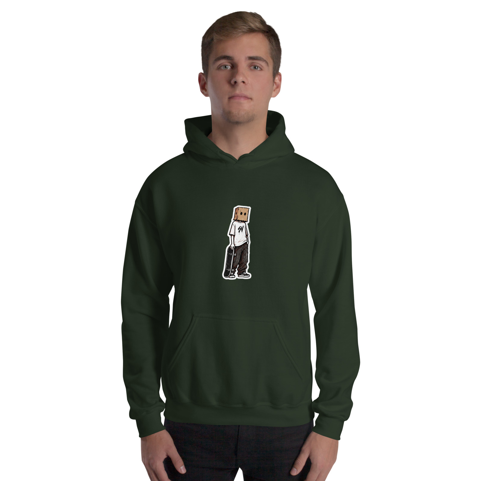 Box Head Street Mark Hoodie — Forest Green