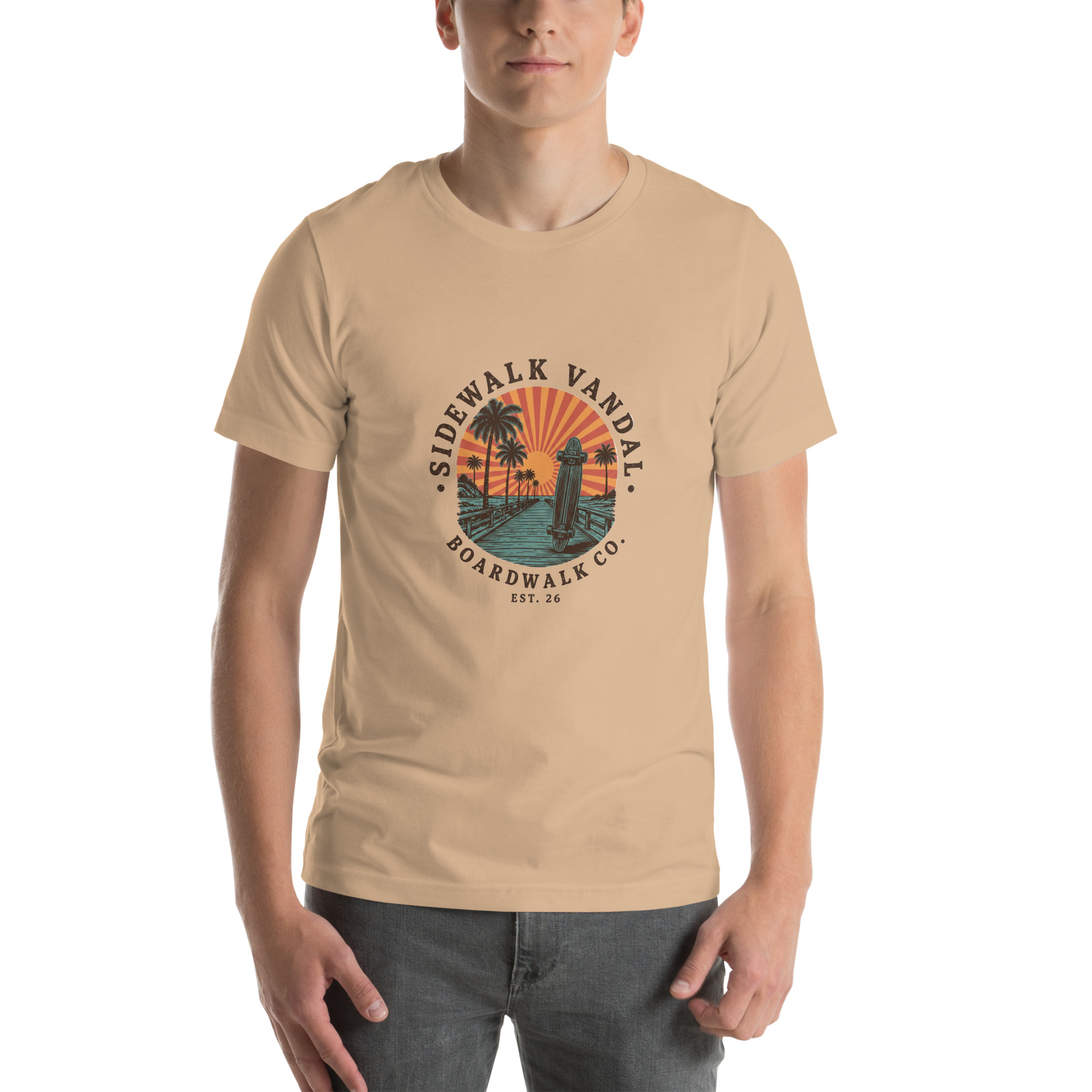 Boardwalk Co. Tee — Tan — Front view