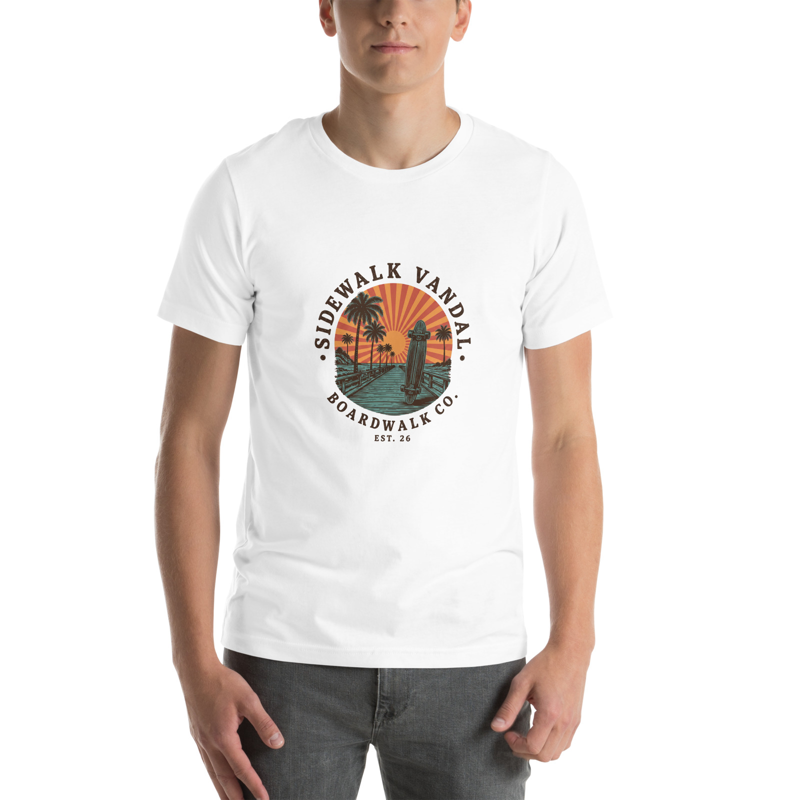 Boardwalk Co. Tee — White — Front view