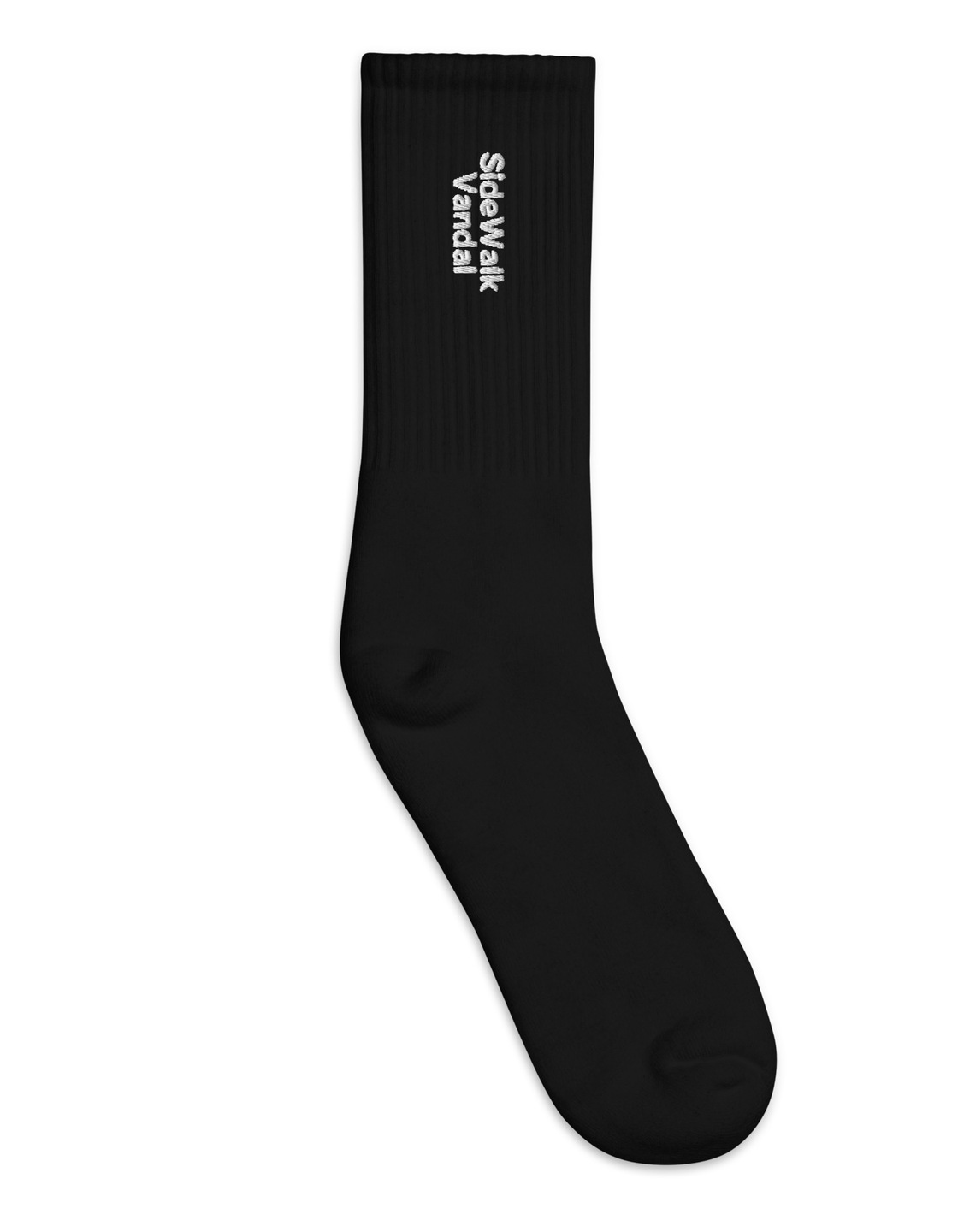 SideWalk Vandal Vertical Crew Socks — Black — Front view