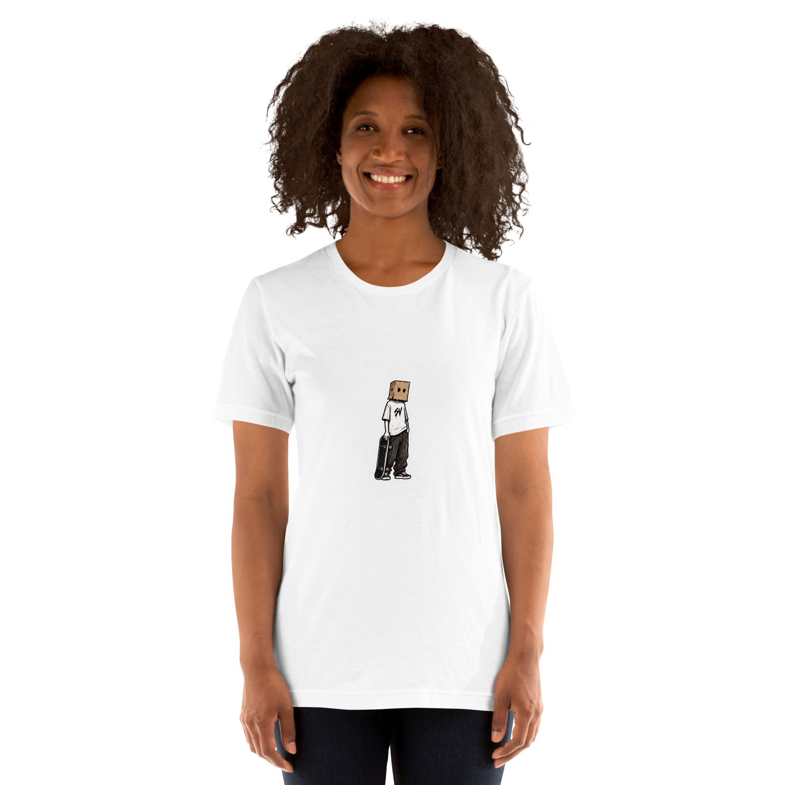 Box Head Arc Line Tee — White — Front view