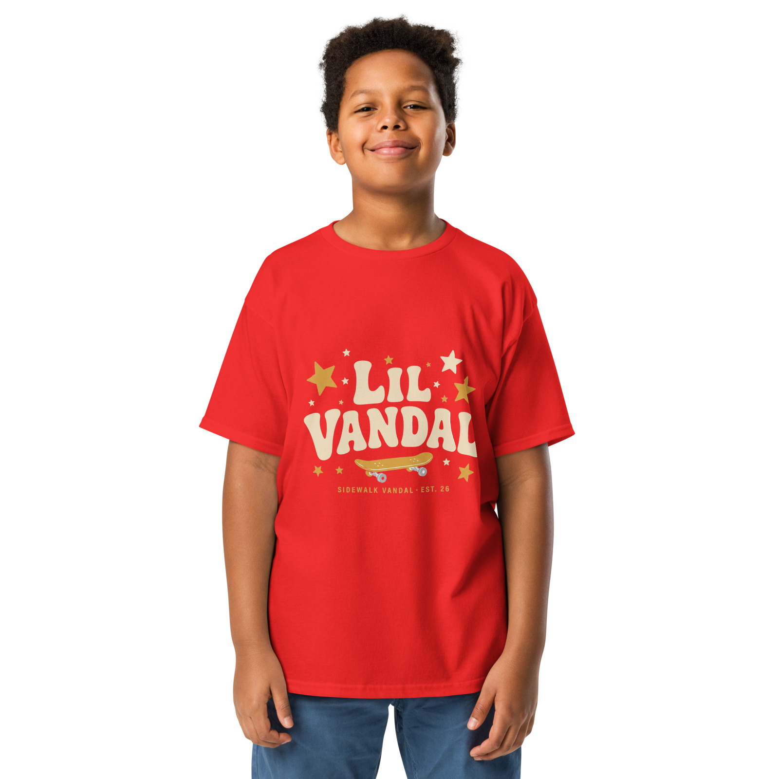 Lil Vandal Tee — Red — Front view