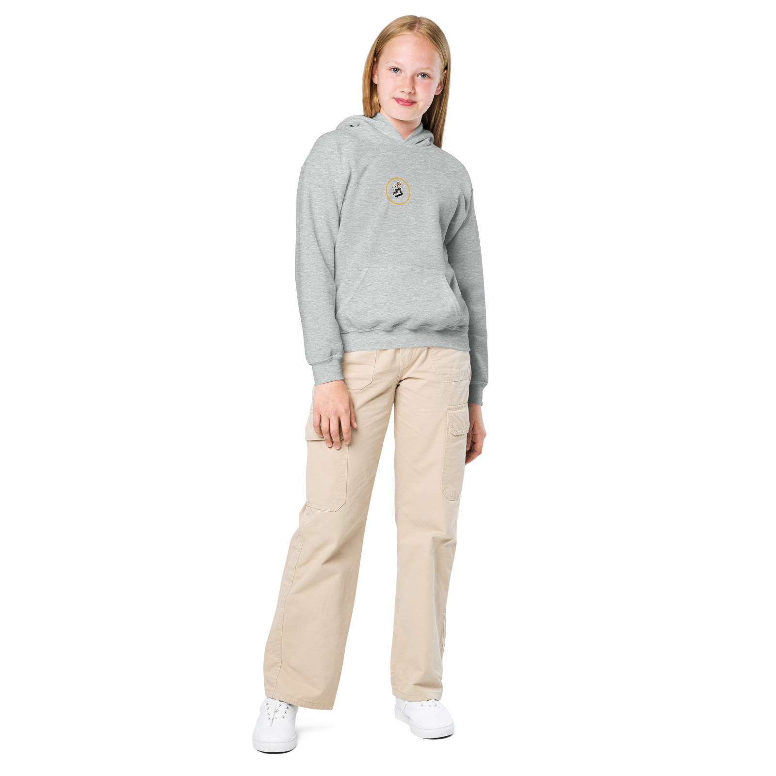 Mini Kick Kids Hoodie — Sport Grey — Front view