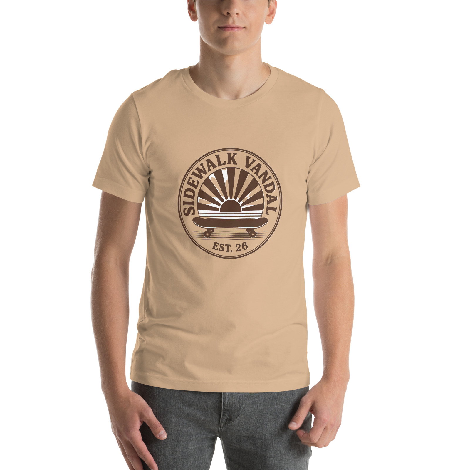 Sunrise Crest Tee — Tan