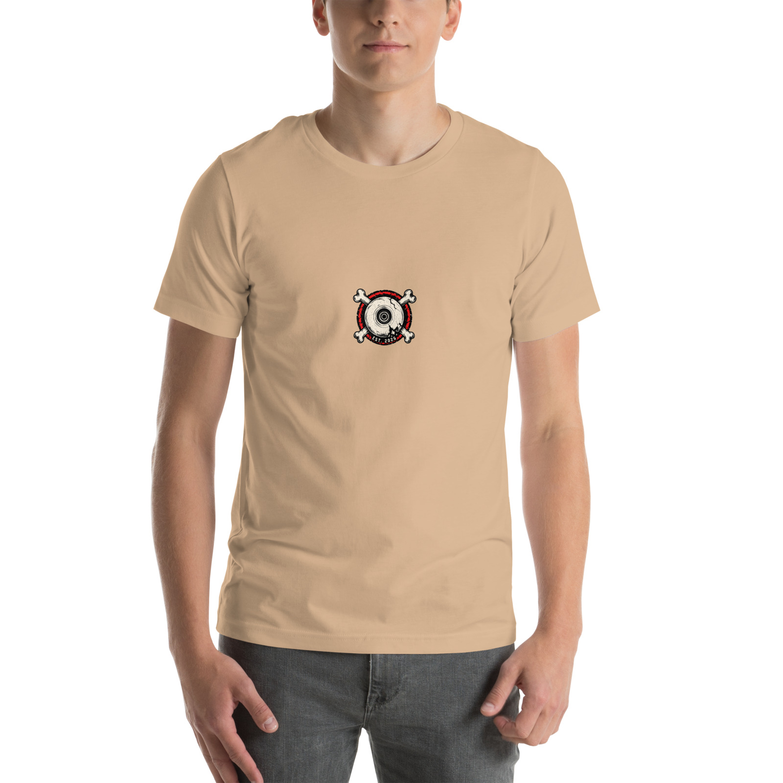 Bone Rattle Tee — Tan — Front view