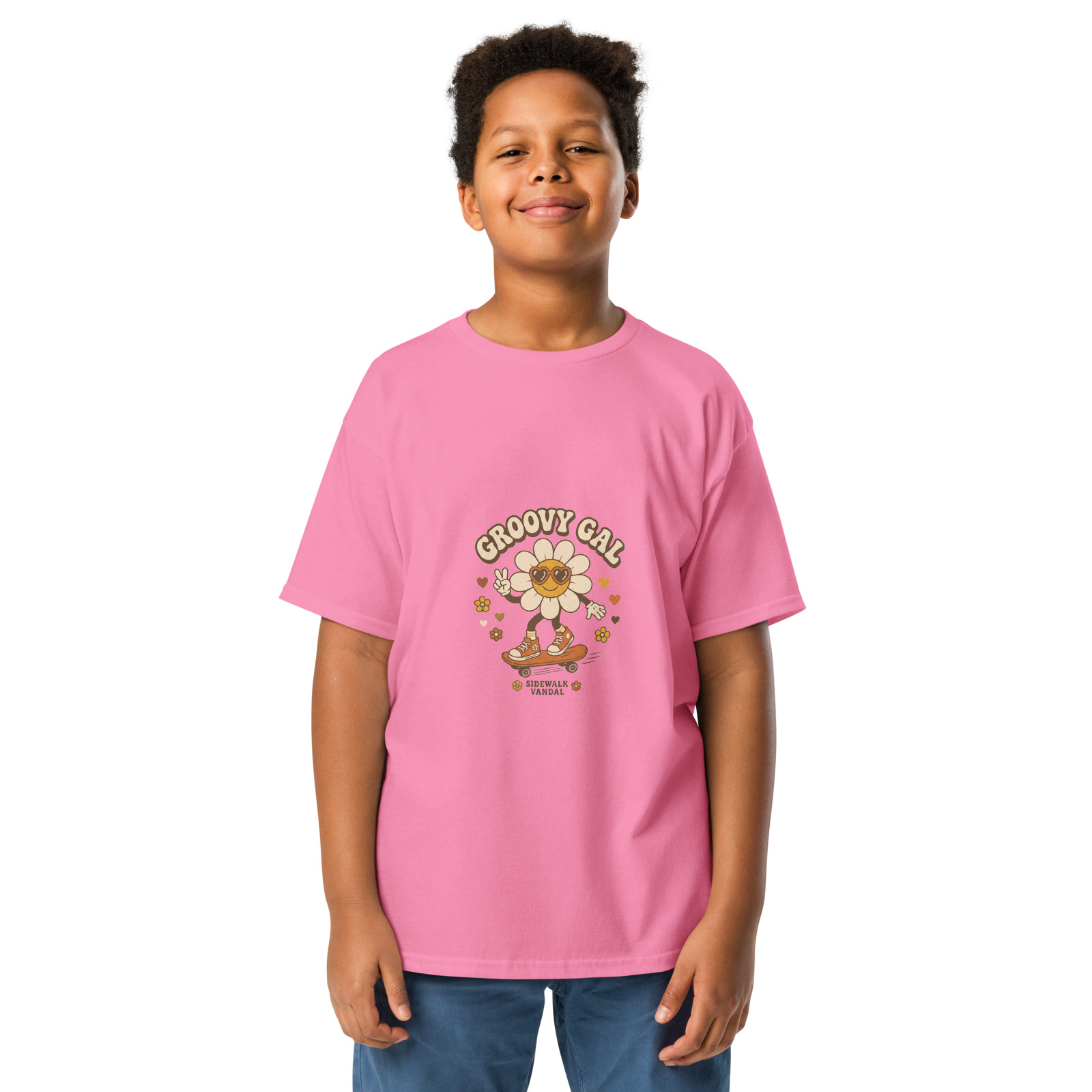 Groovy Gal Tee — Azalea — Front view