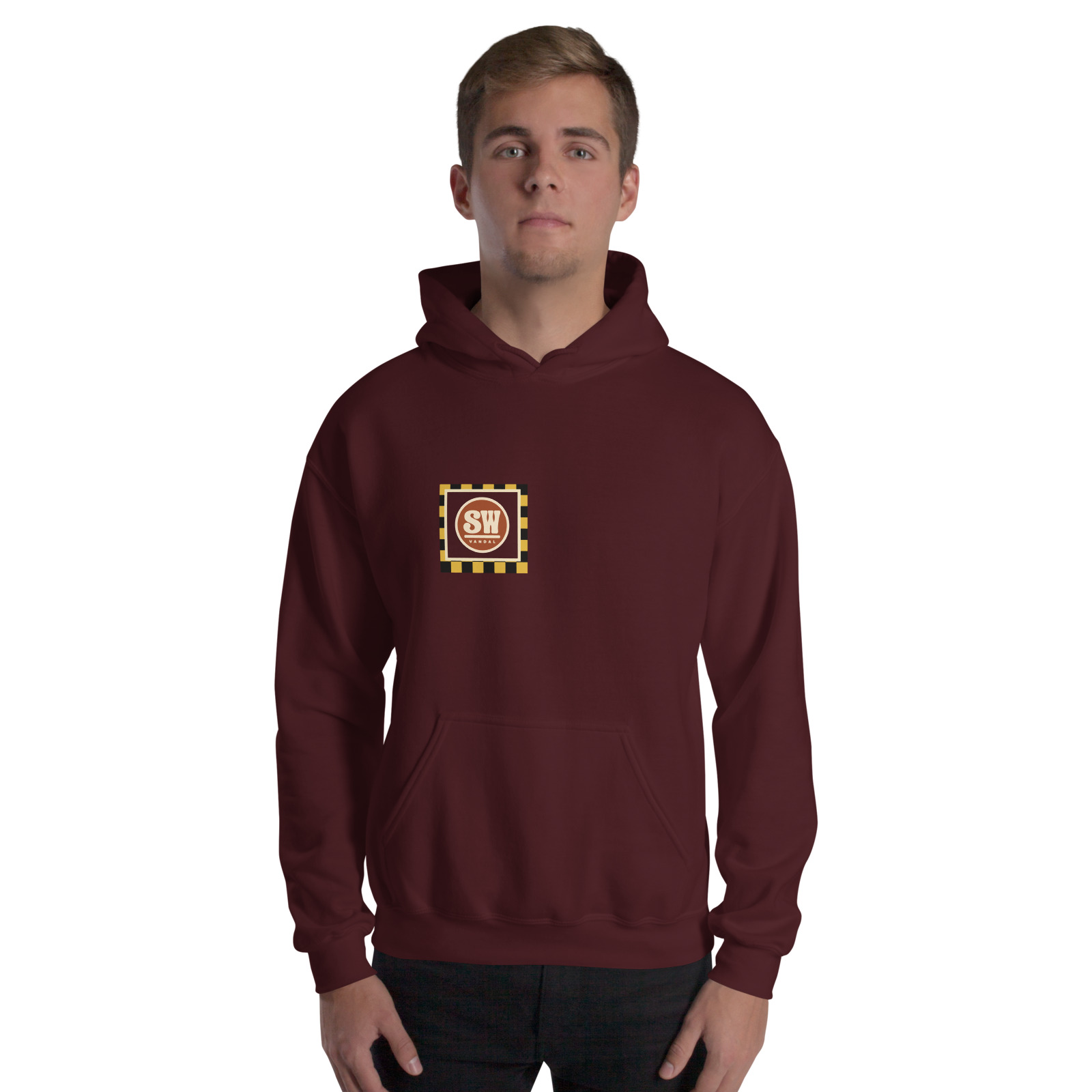 Seal Works Hoodie — Maroon — Front view