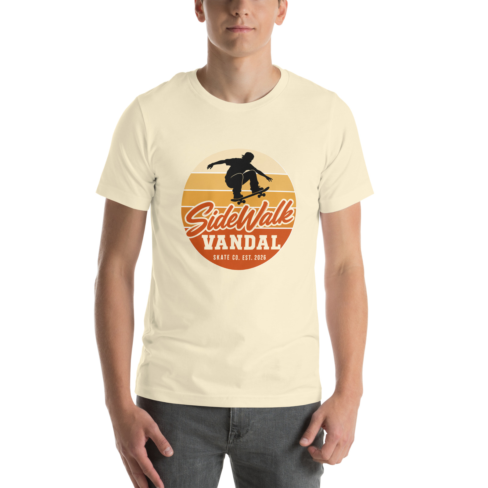 Sunset Skater Tee — Natural — Front view