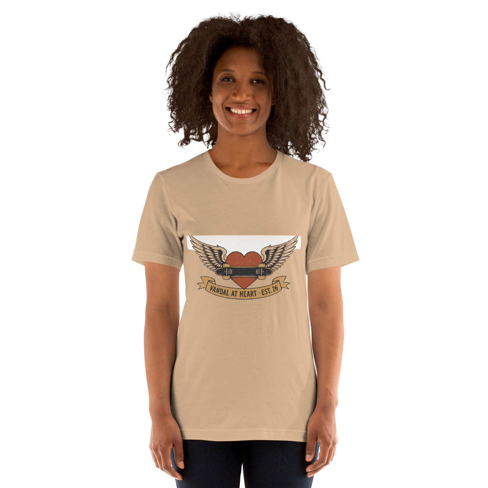 Vandal At Heart Tee — Tan — Front view