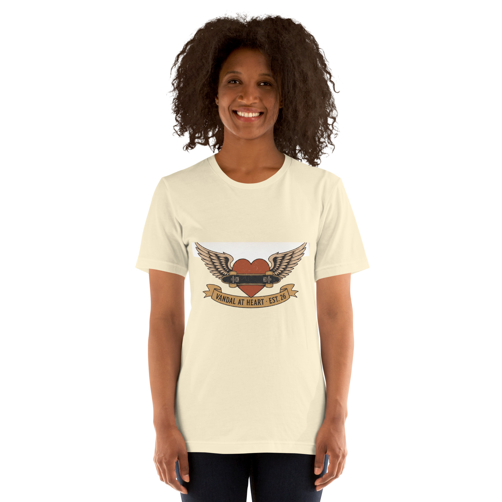 Vandal At Heart Tee — Natural — Front view