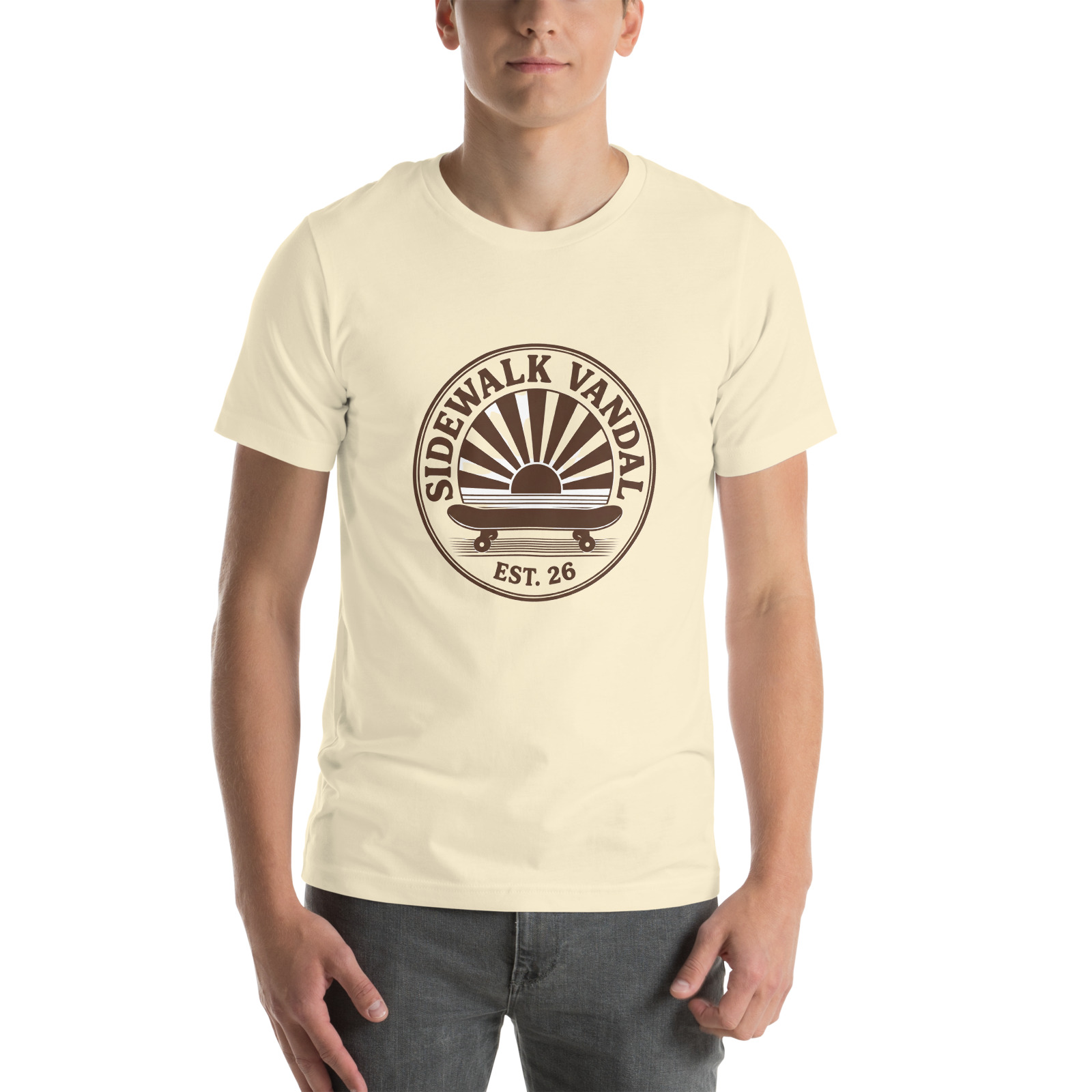 Sunrise Crest Tee — Natural — Front view