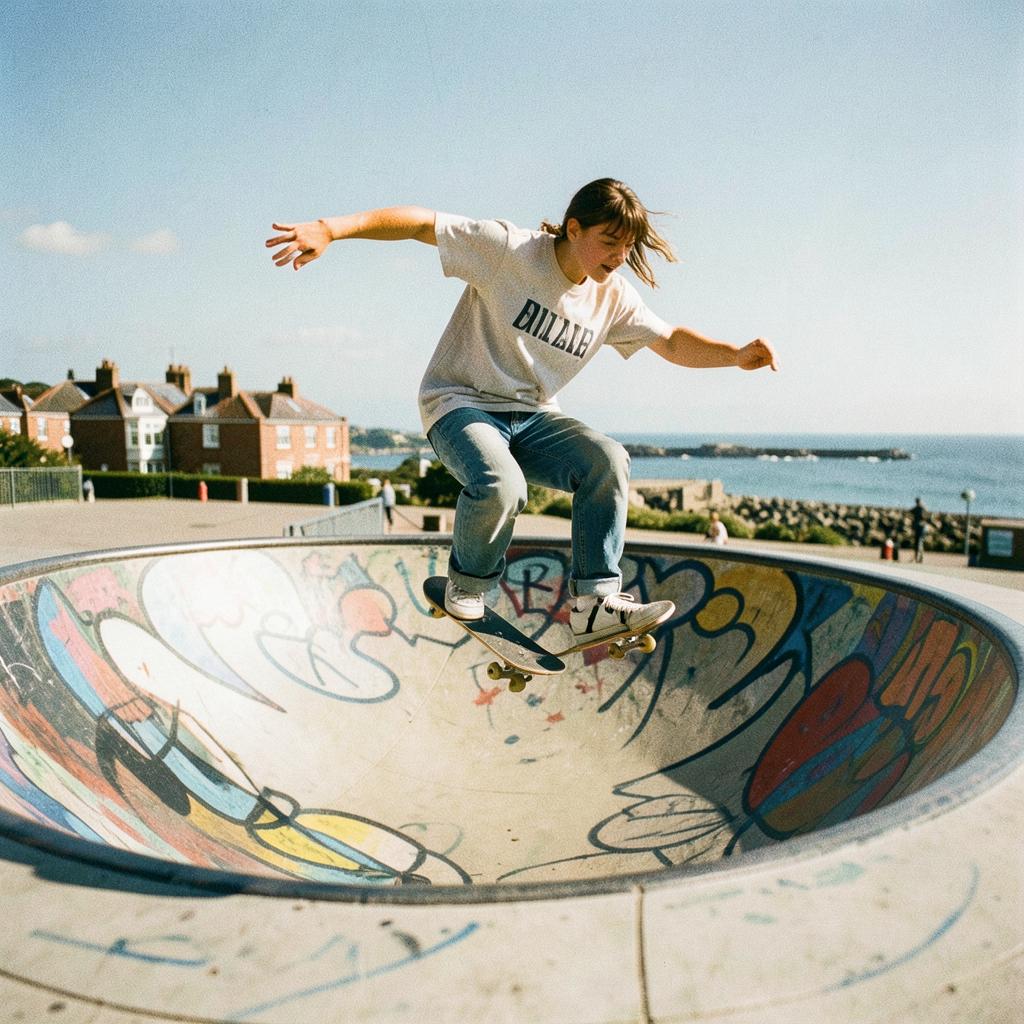 Mia skating in Brighton