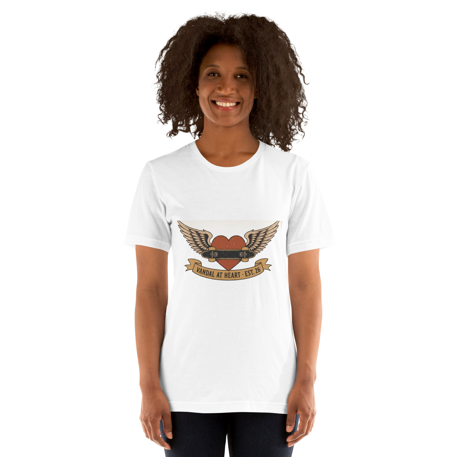 Vandal At Heart Tee — White — Front view