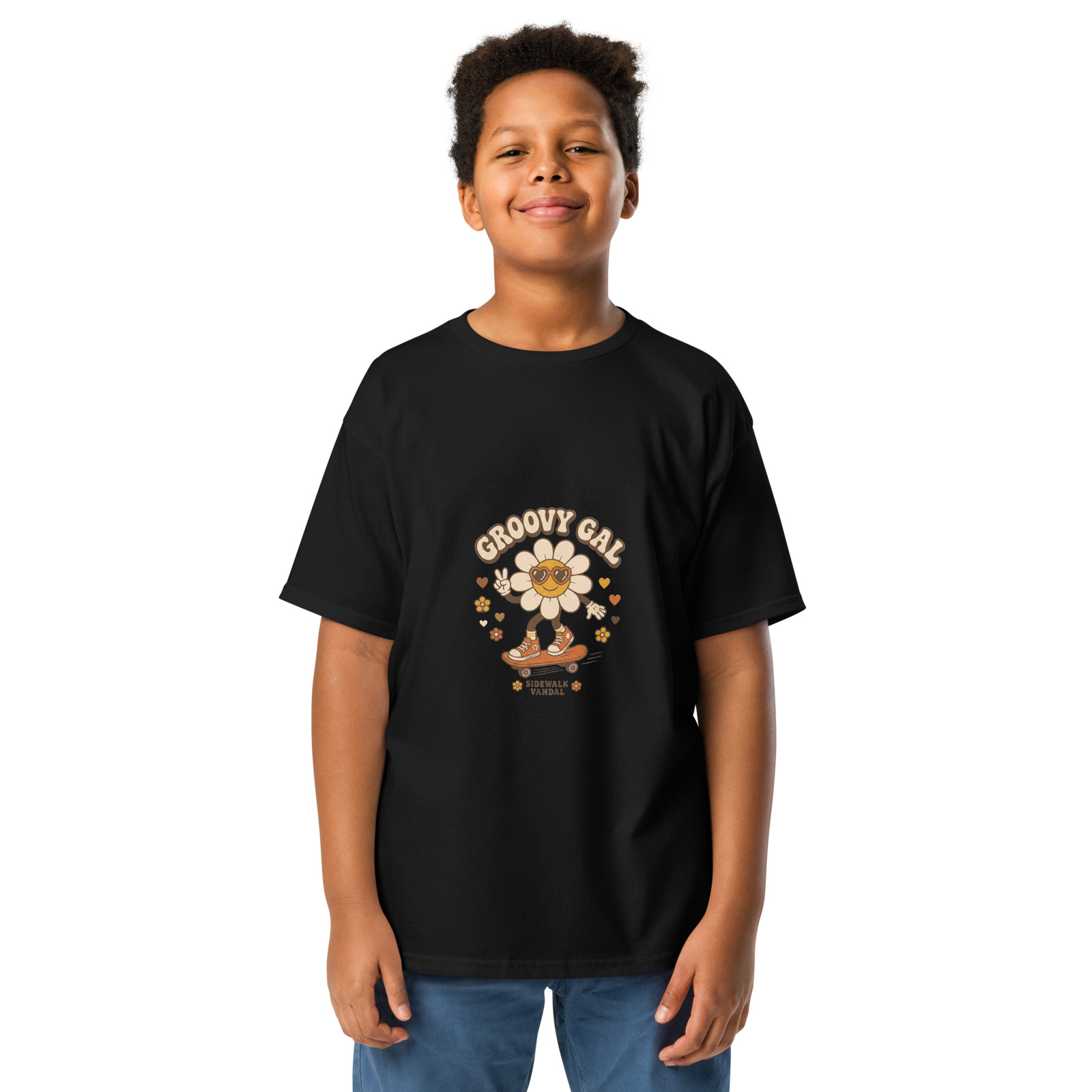Groovy Gal Tee — Black — Front view