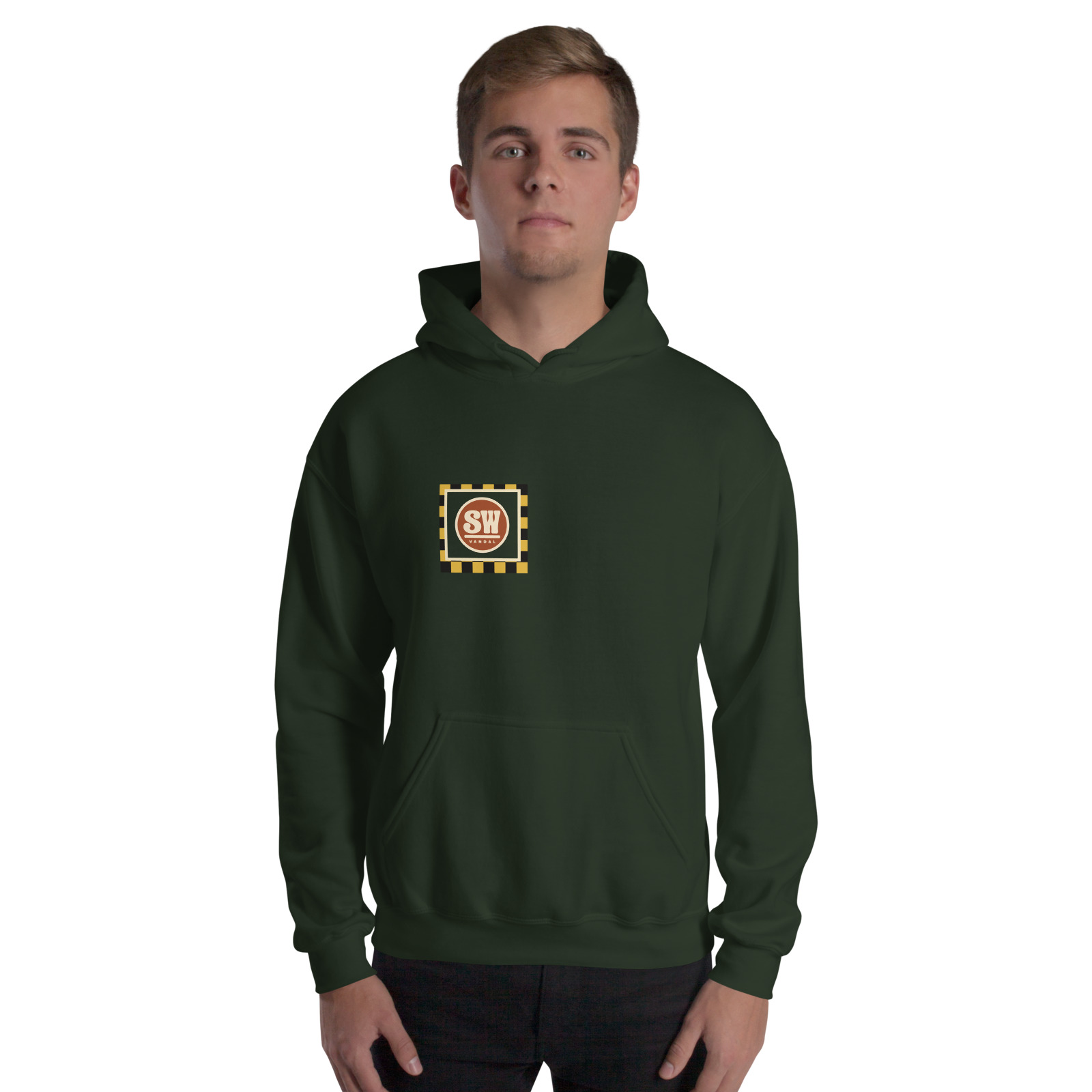 Seal Works Hoodie — Forest Green — Front view