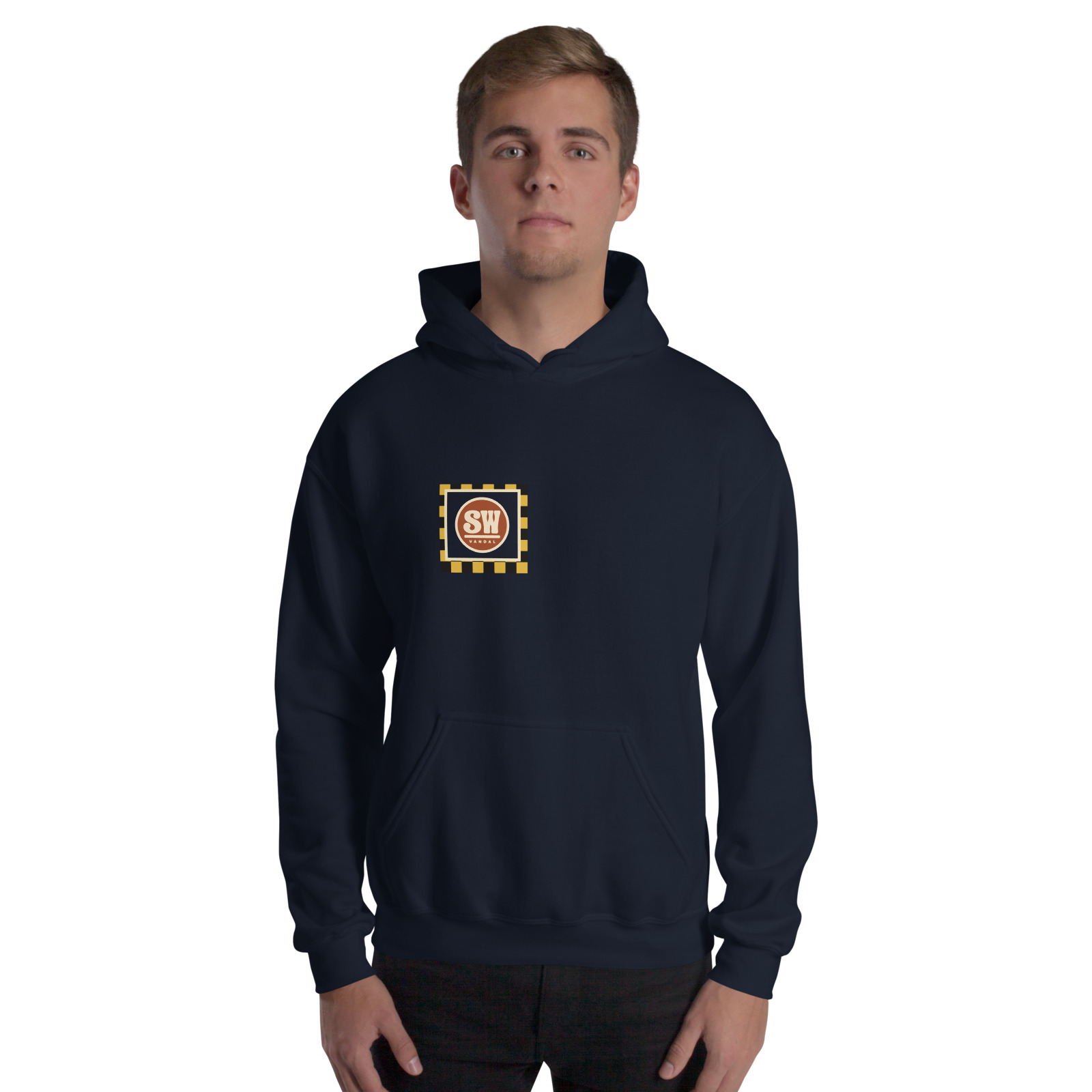Seal Works Hoodie — Navy — Front view