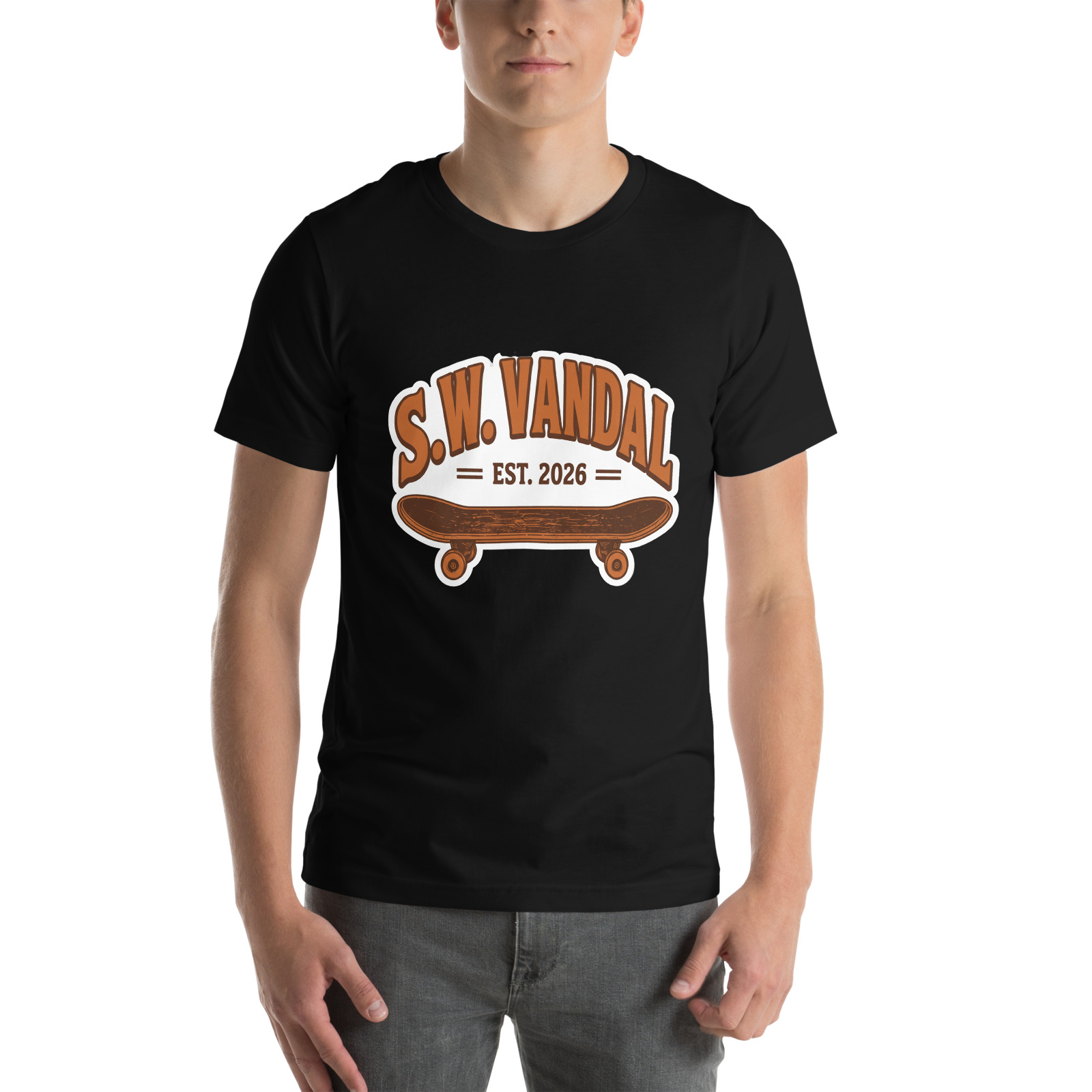 S.W. Vandal Est. 2026 Tee — Black — Front view