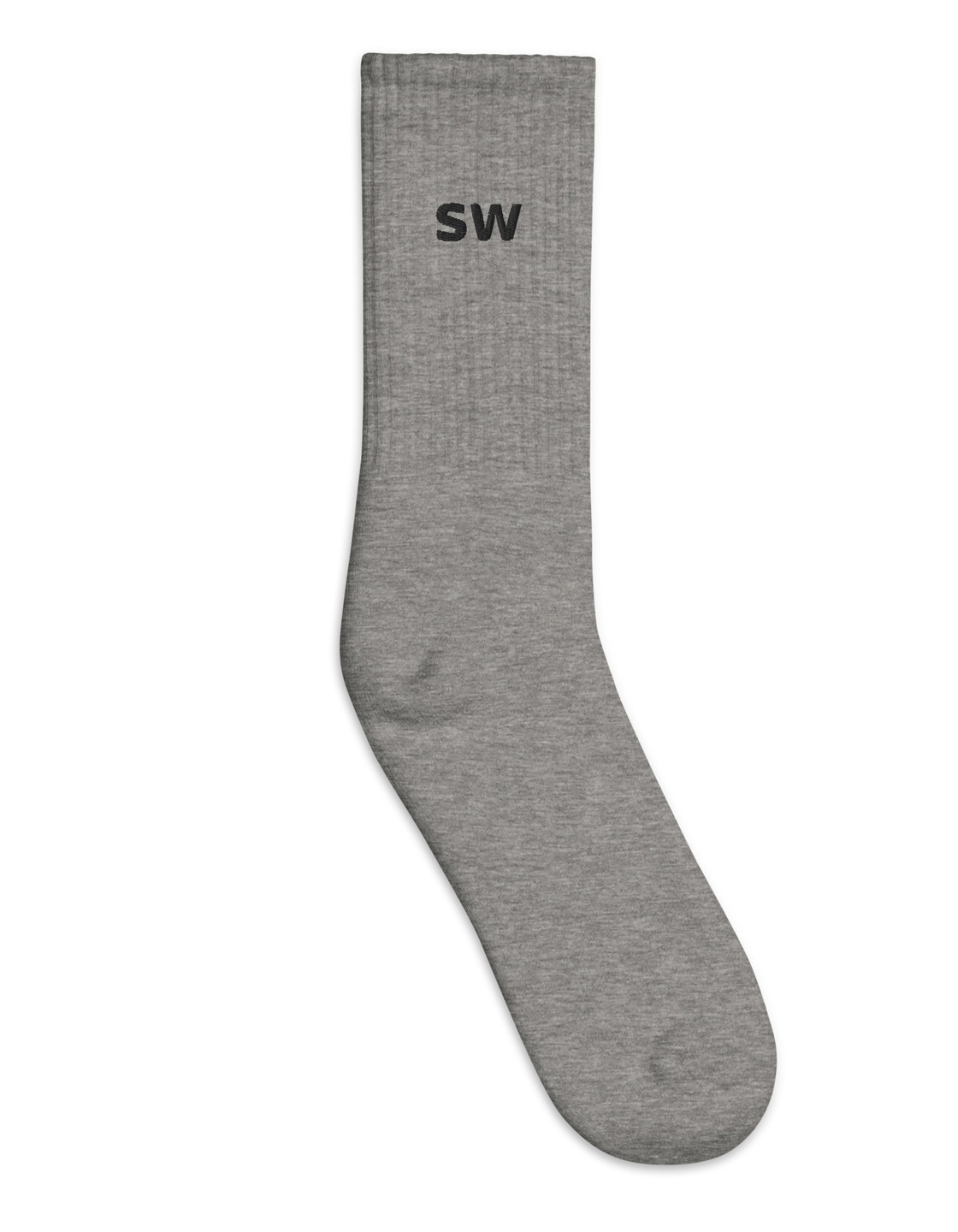 Simple SW Crew Socks — Heather Grey