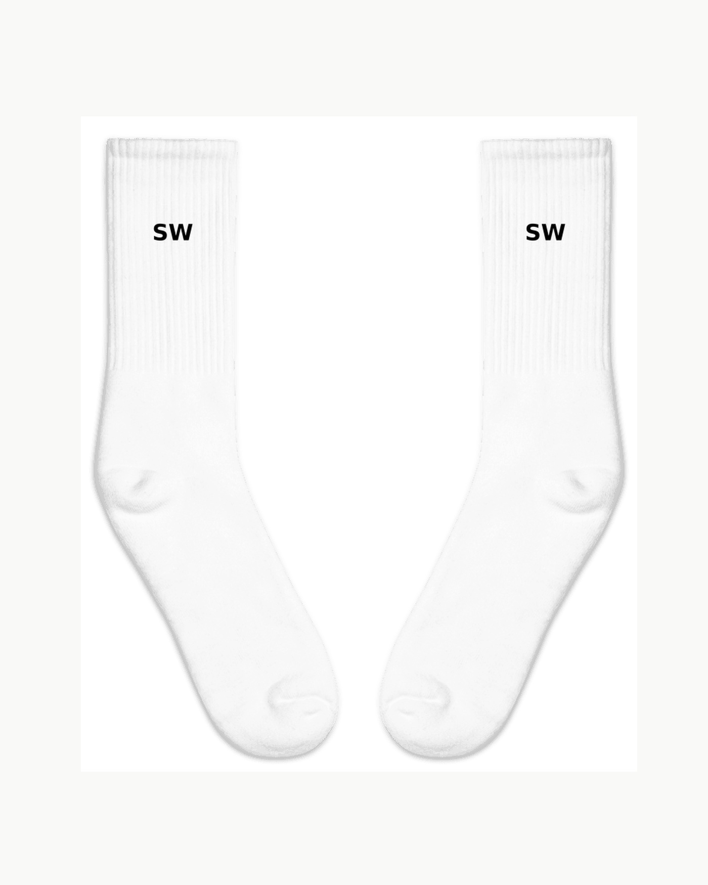 Simple SW Crew Socks — White