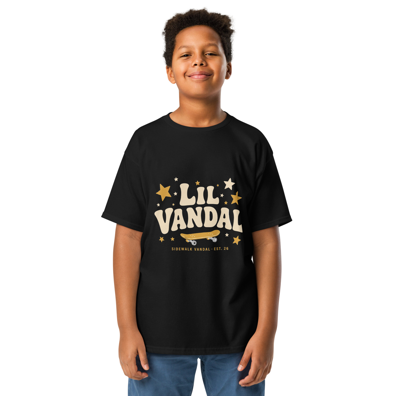 Lil Vandal Tee — Black — Front view