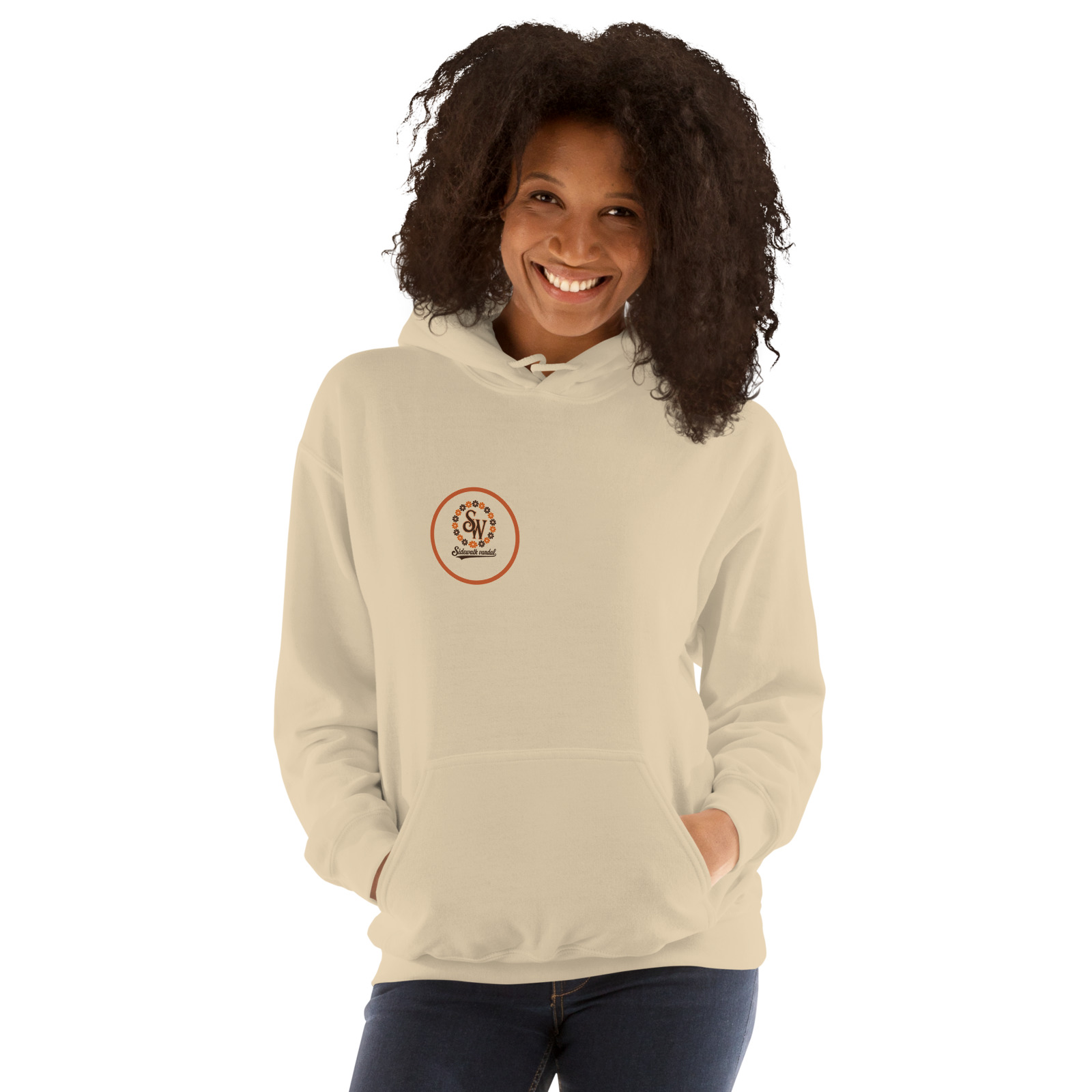 Daisy Roll Hoodie — Sand — Front view