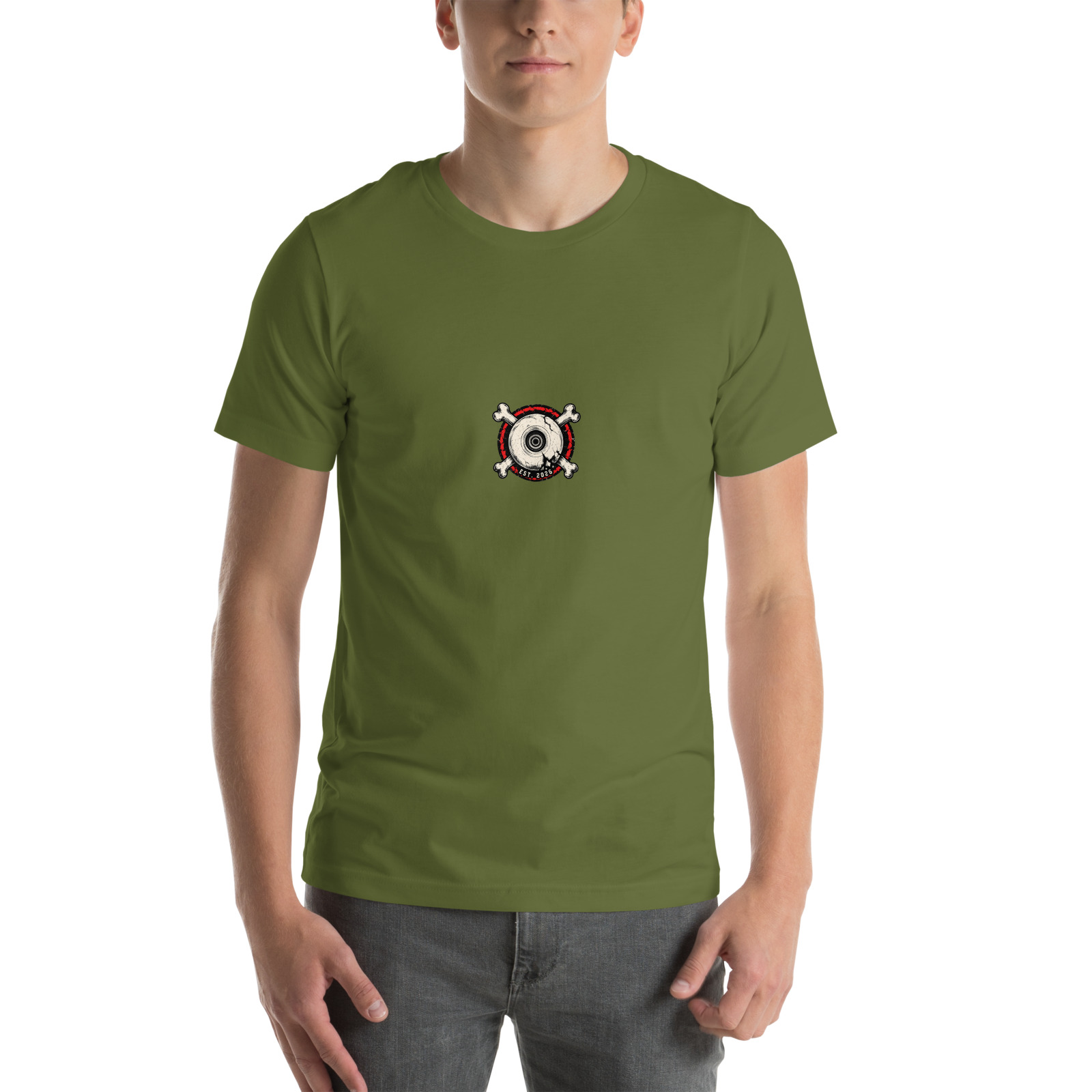 Bone Rattle Tee — Olive — Front view