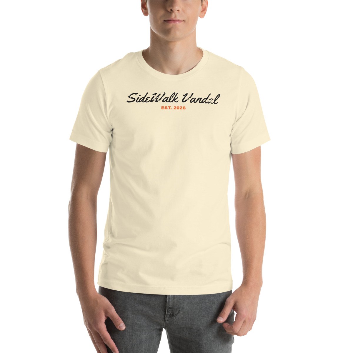 Skate and Destroy Tee — Natural — Front view