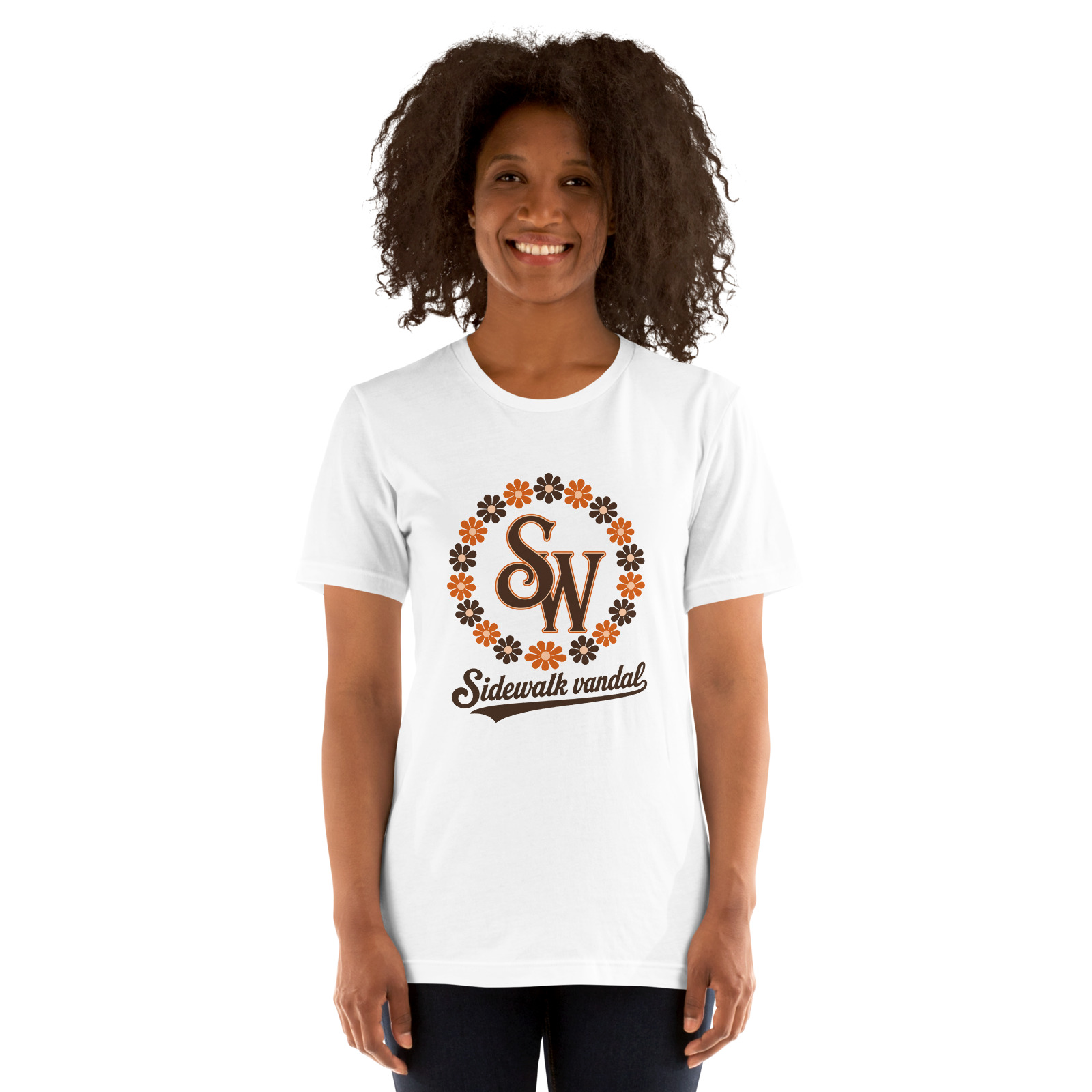 Daisy Chain Monogram Tee — White — Front view