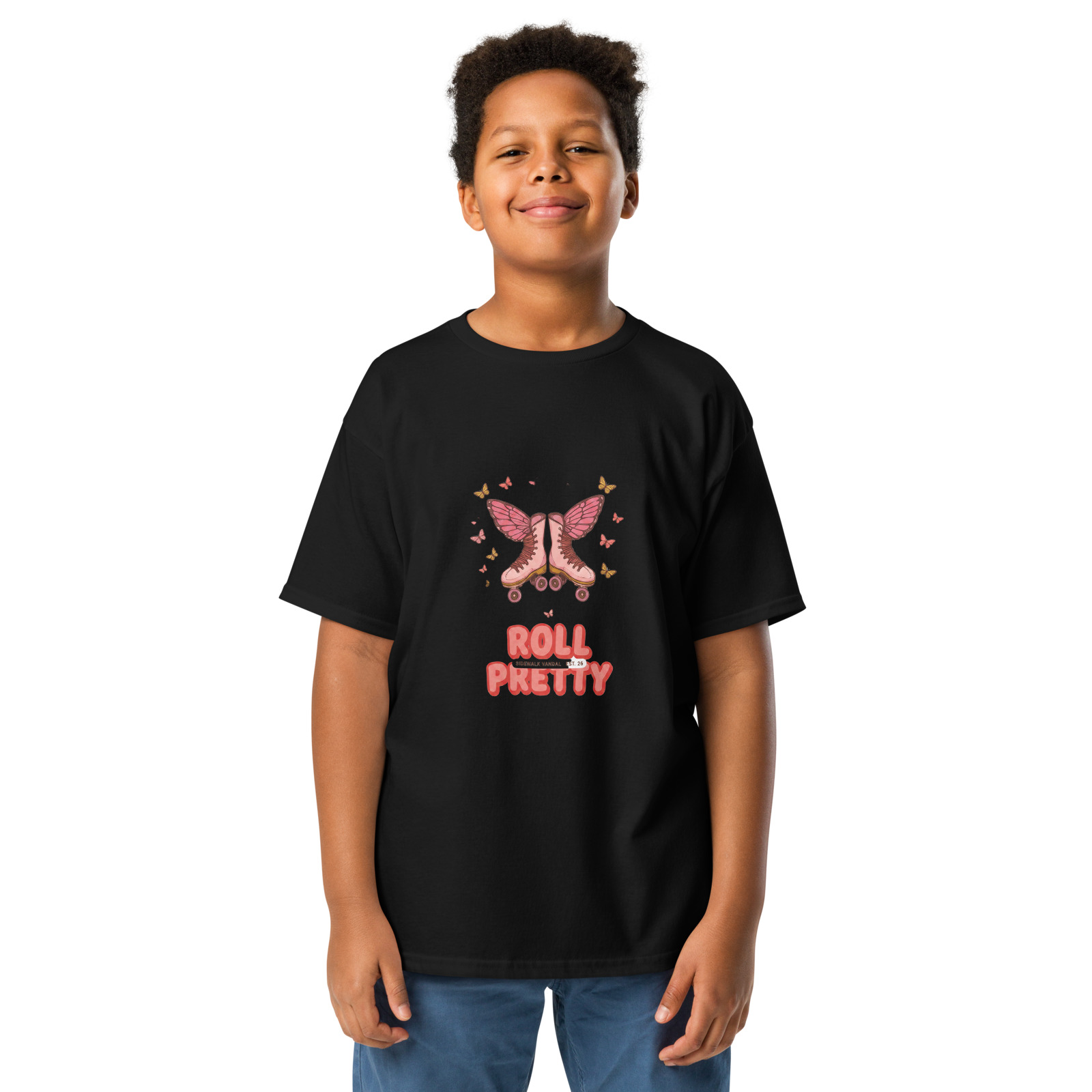 Roll Pretty Tee — Black — Front view