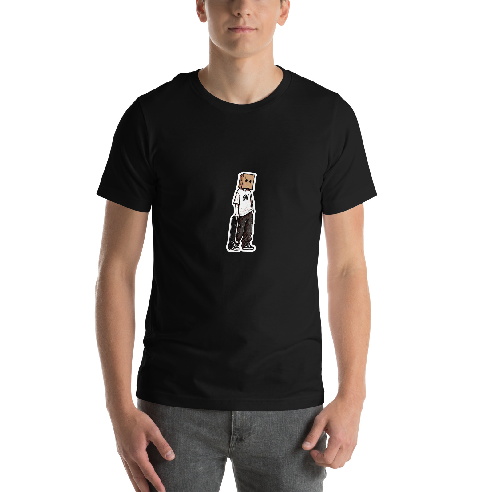 Box Head Yard Shift Tee — Black — Front view