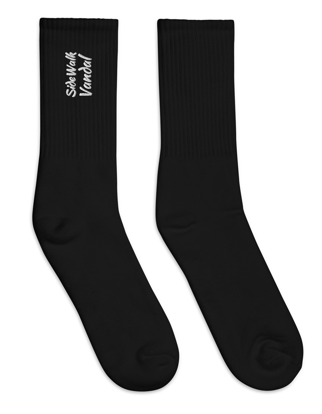 SideWalk Vandal Script Crew Socks — Black