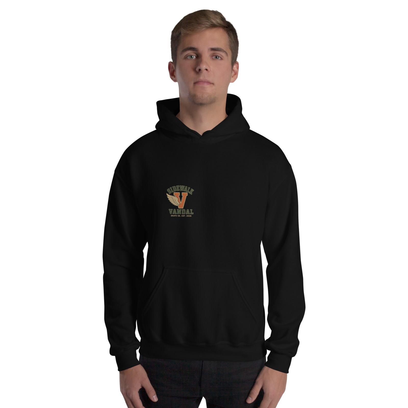 Wingline Hoodie — Black — Front view