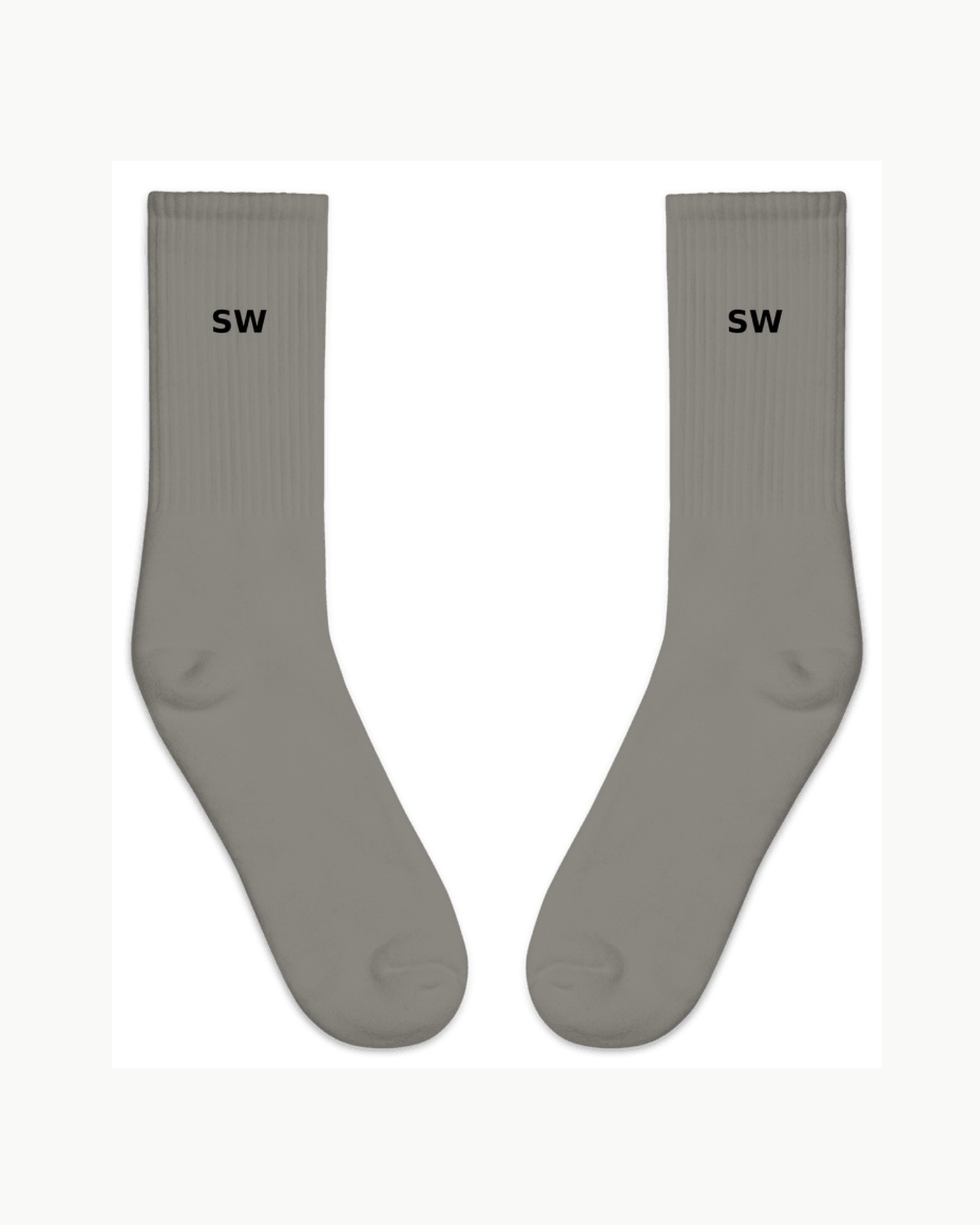 Simple SW Crew Socks — Heather Grey