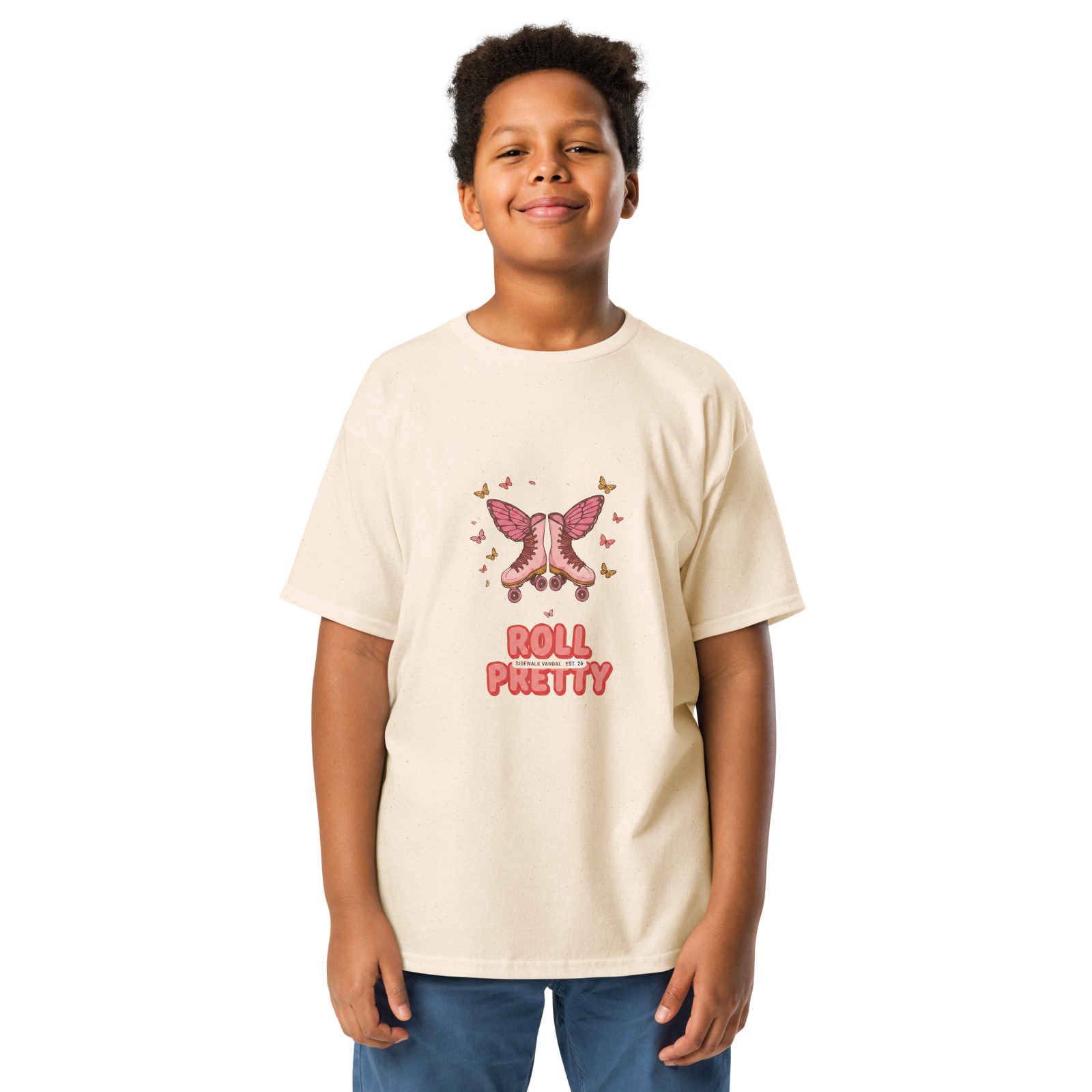 Roll Pretty Tee — Natural — Front view