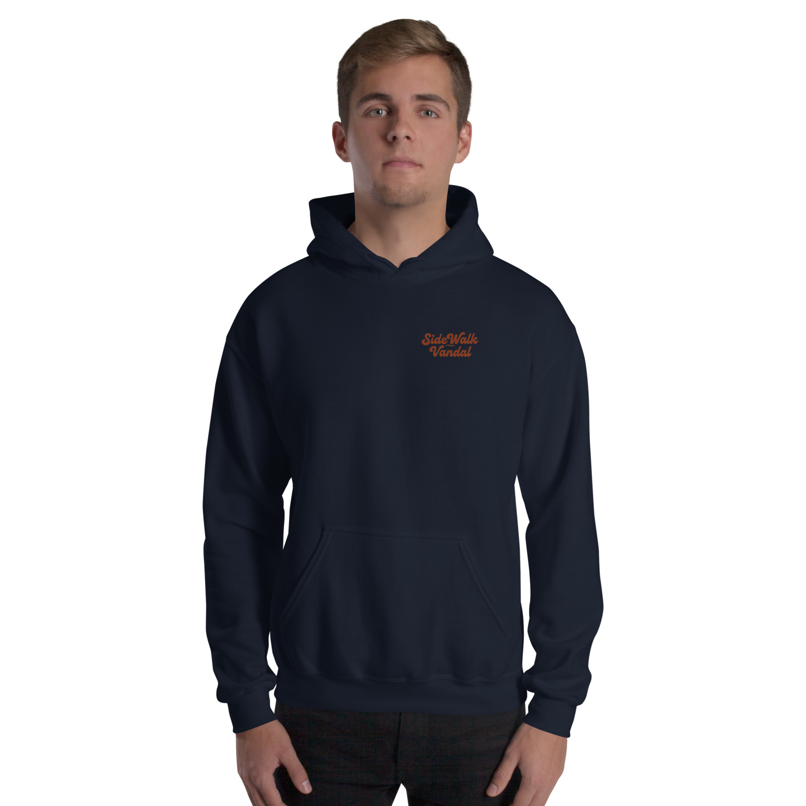 Summit Badge Hoodie — Navy — Front view