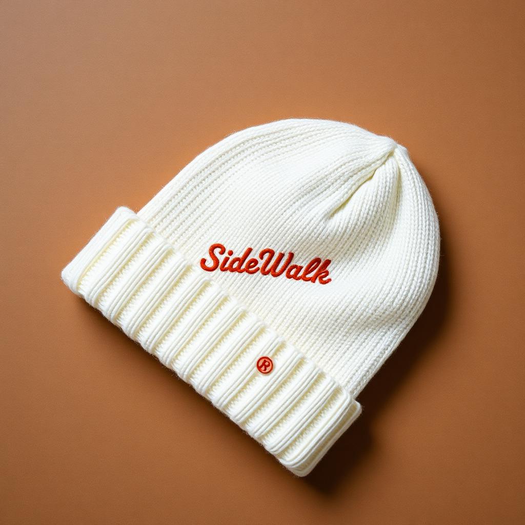 Script Wordmark Beanie — Bone