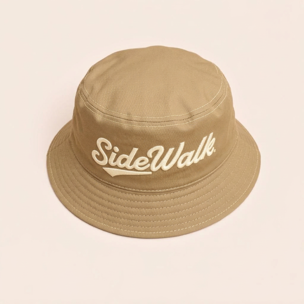 Script Wordmark Bucket Hat — Khaki