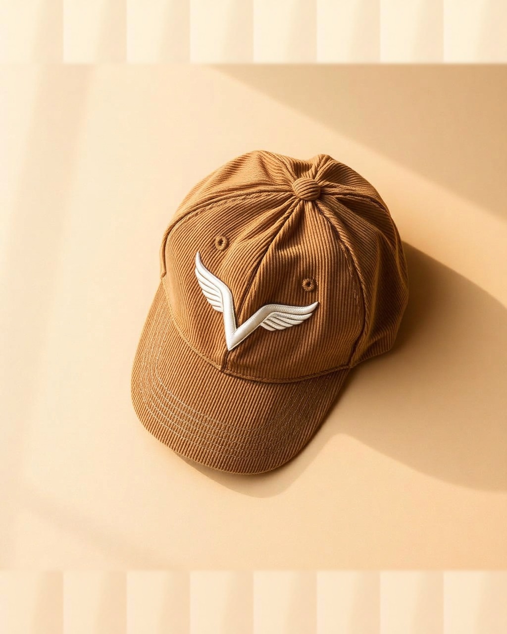 Varsity Wing Corduroy Cap — Camel
