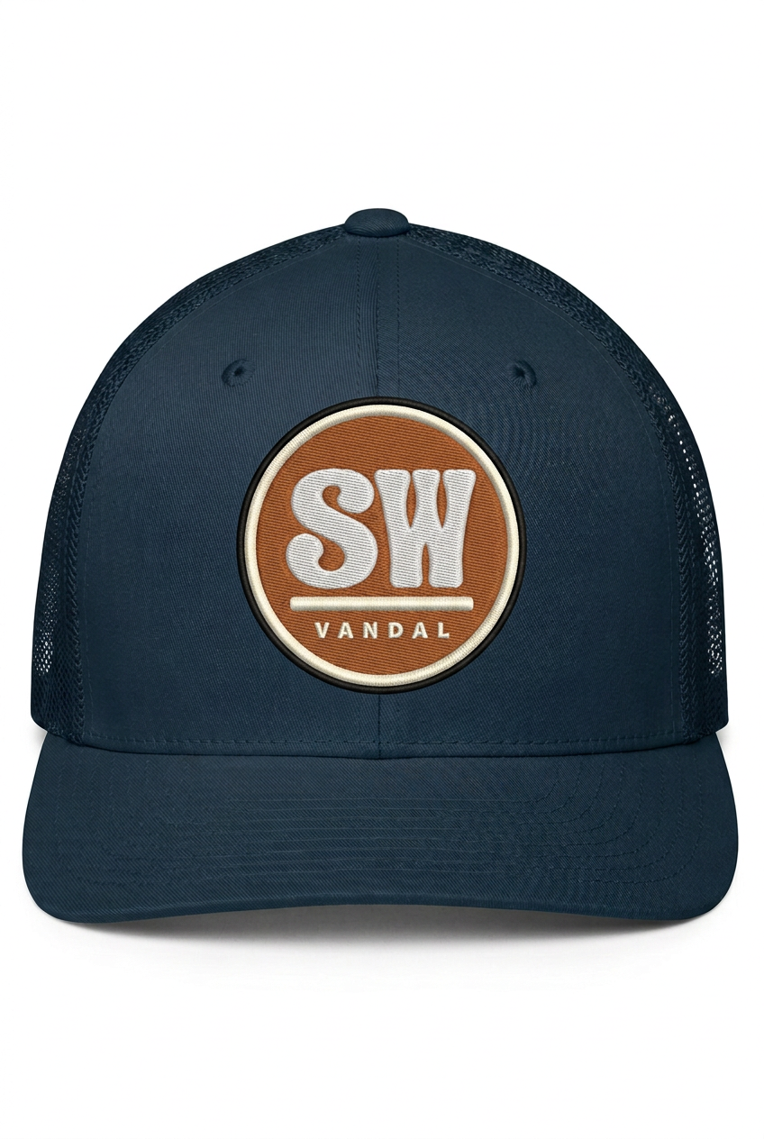 SW Vandal Seal Closed-Back Trucker Cap — Navy — Front view