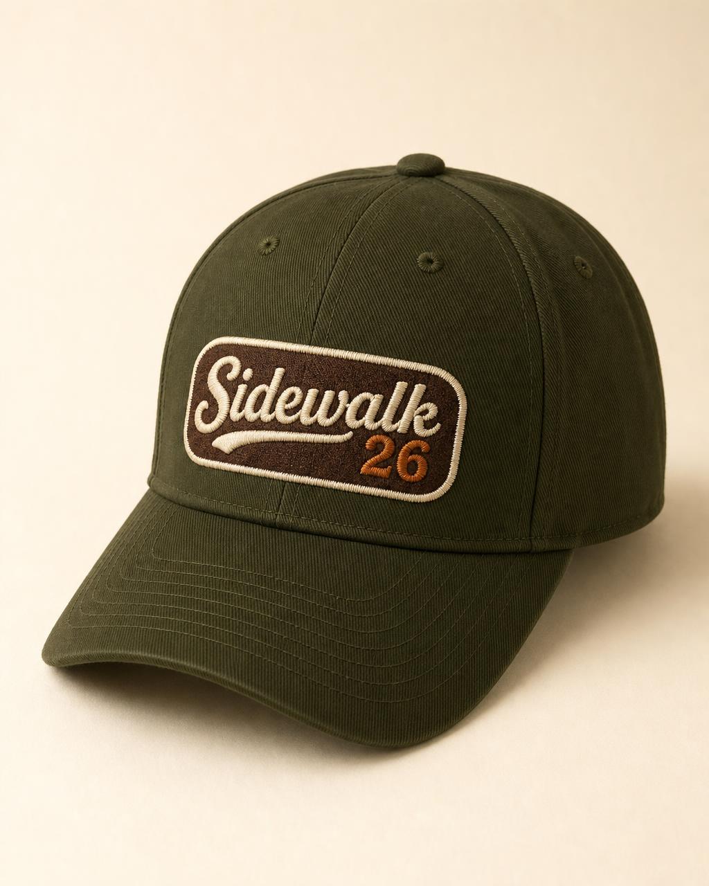 Sidewalk 26 Structured Cap — Olive — front view