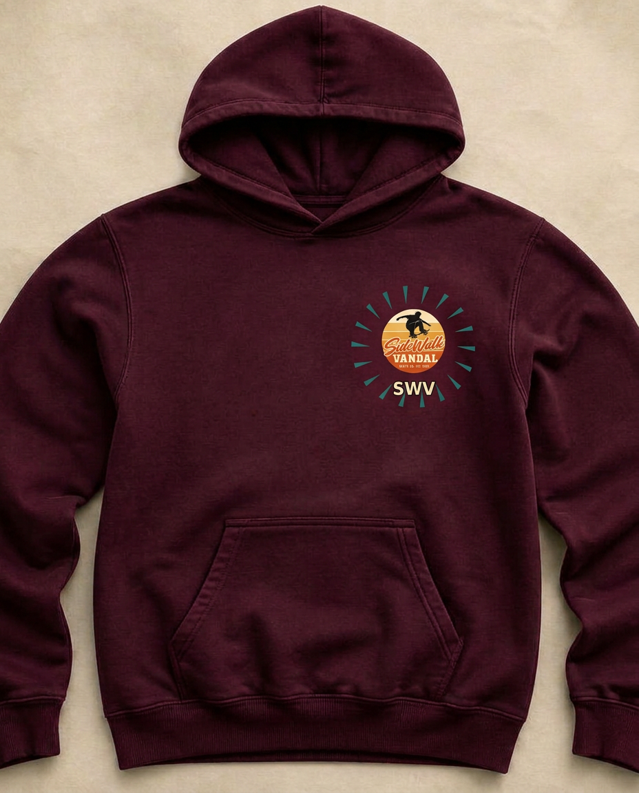 After Dark Hoodie — Maroon — Front view