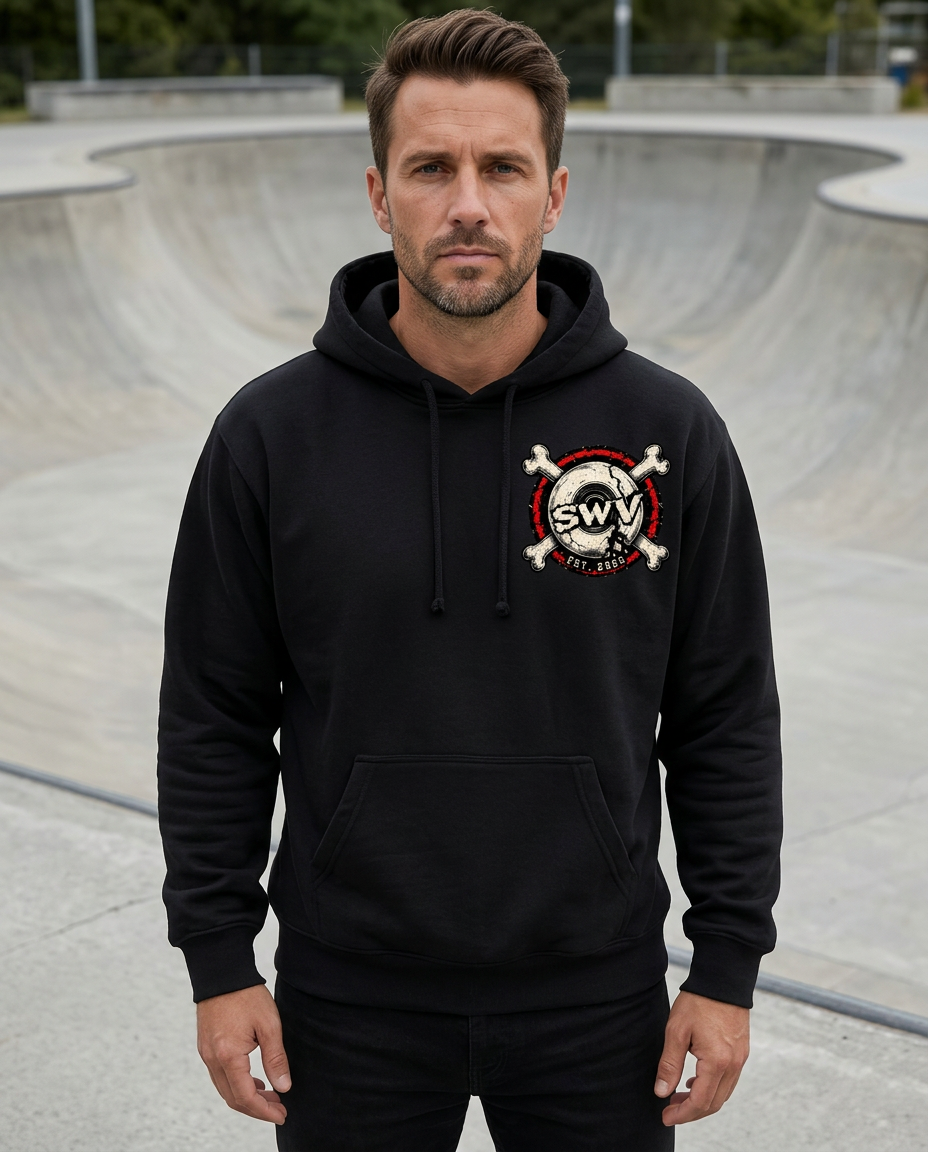 Bone Rattle Hoodie — Black — Front view