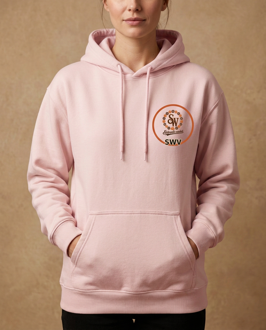 Daisy Roll Hoodie — Light Pink — Front view