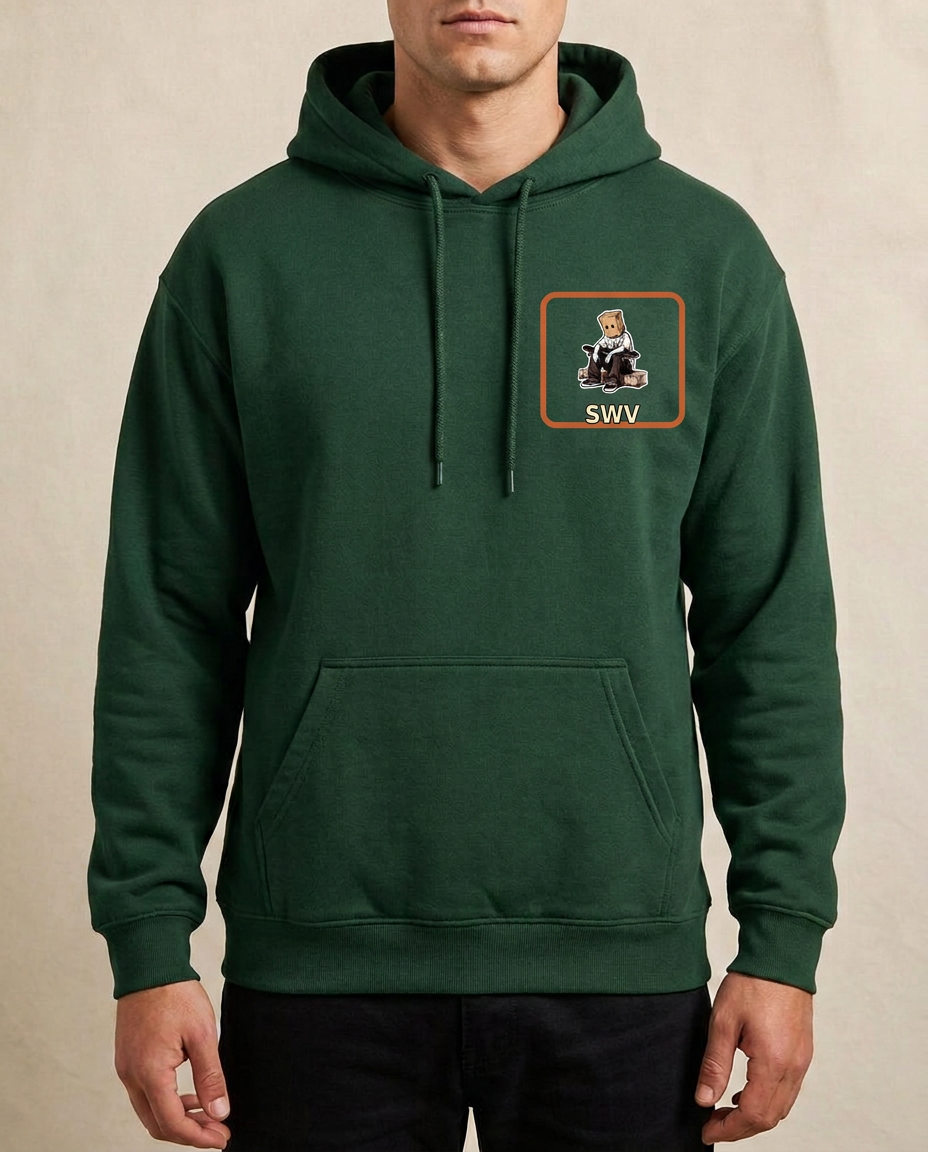 Kerb Club Hoodie — Forest Green — Front view