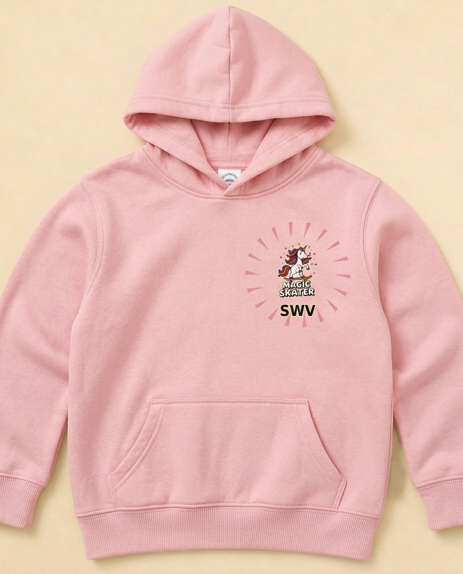 Magic Wheels Kids Hoodie — Light Pink — Front view