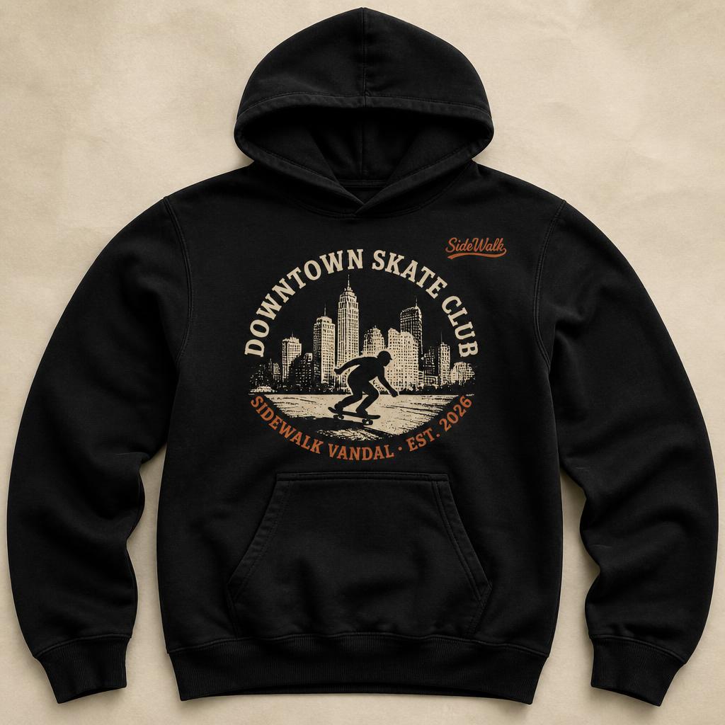 Downtown Skate Club Hoodie — Black