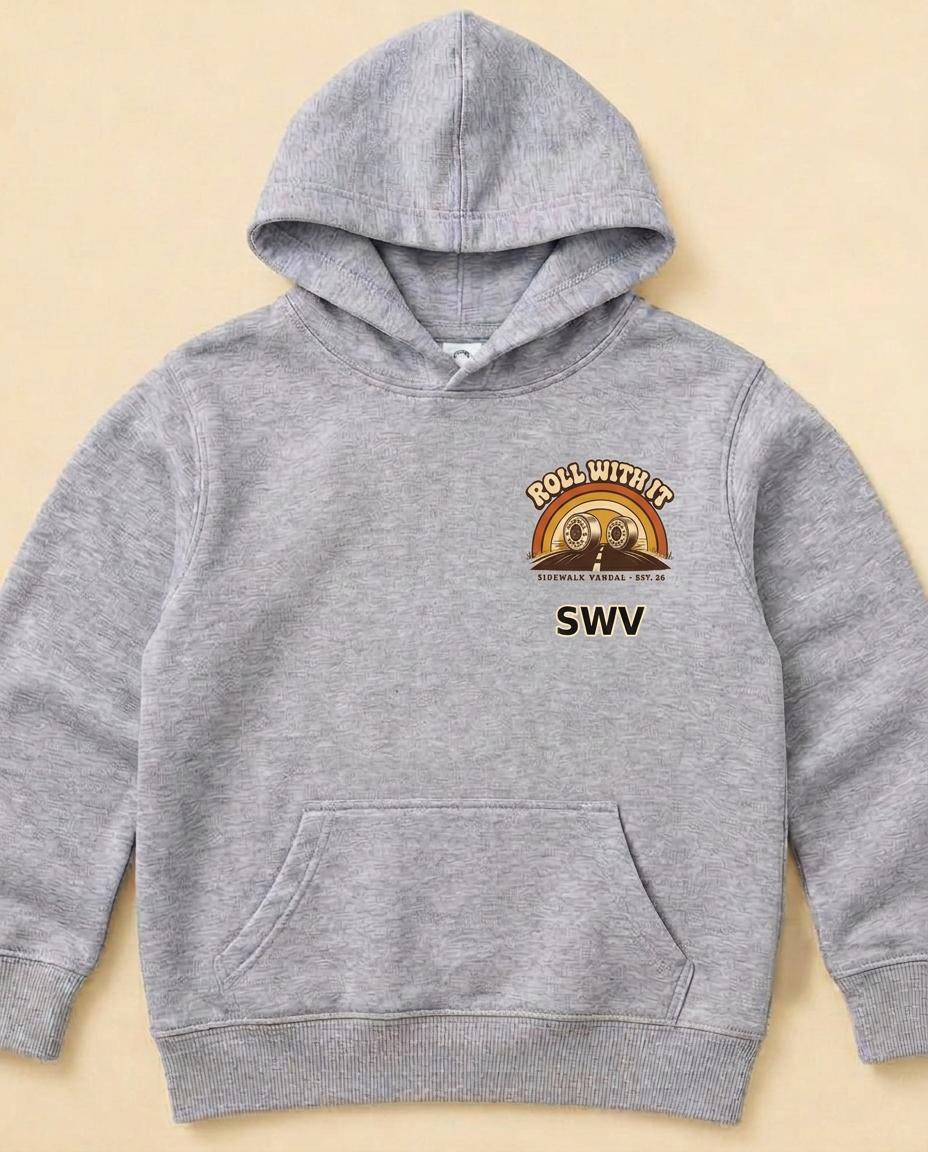 Rainbow Rails Kids Hoodie — Sport Grey — Front view