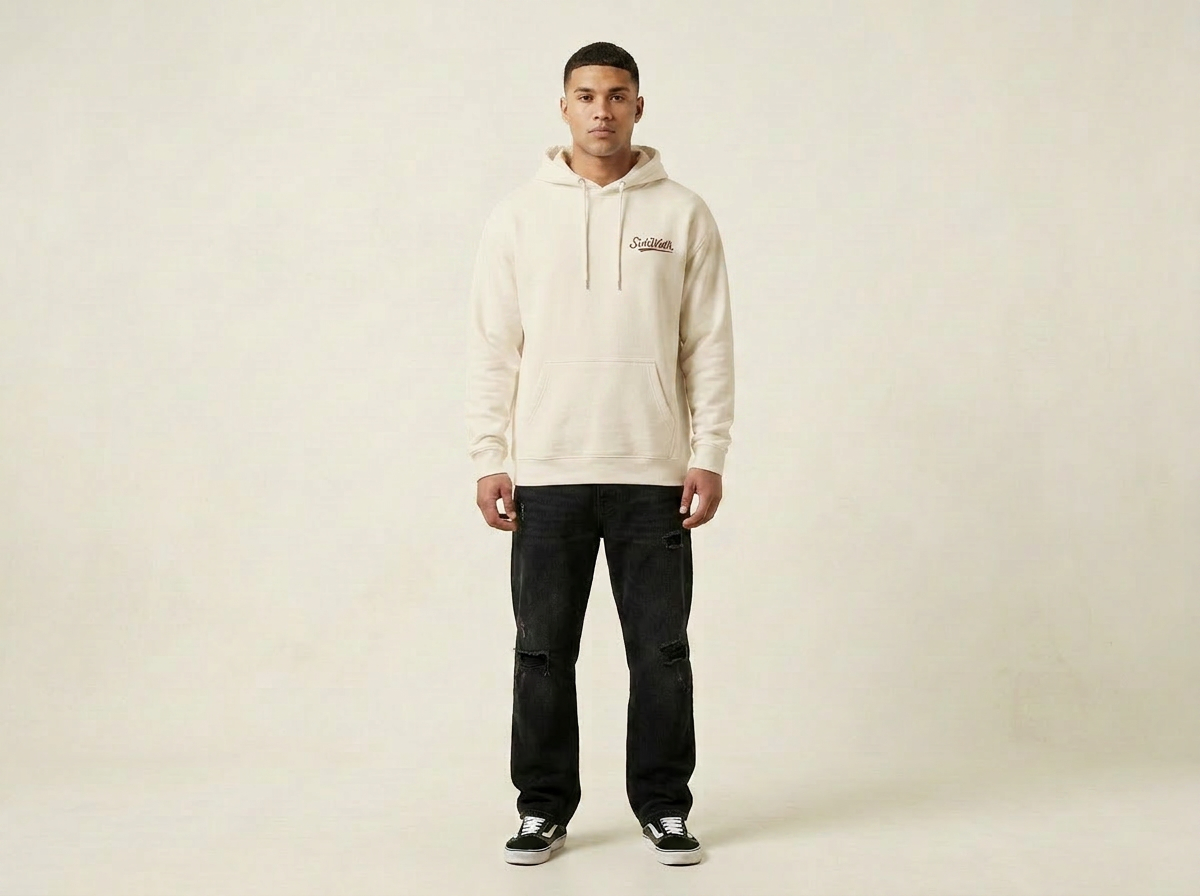 Summit Badge Hoodie — Bone