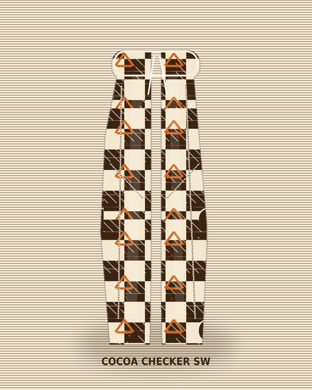 Checker SW Wide-Leg Joggers — Cocoa — Front view