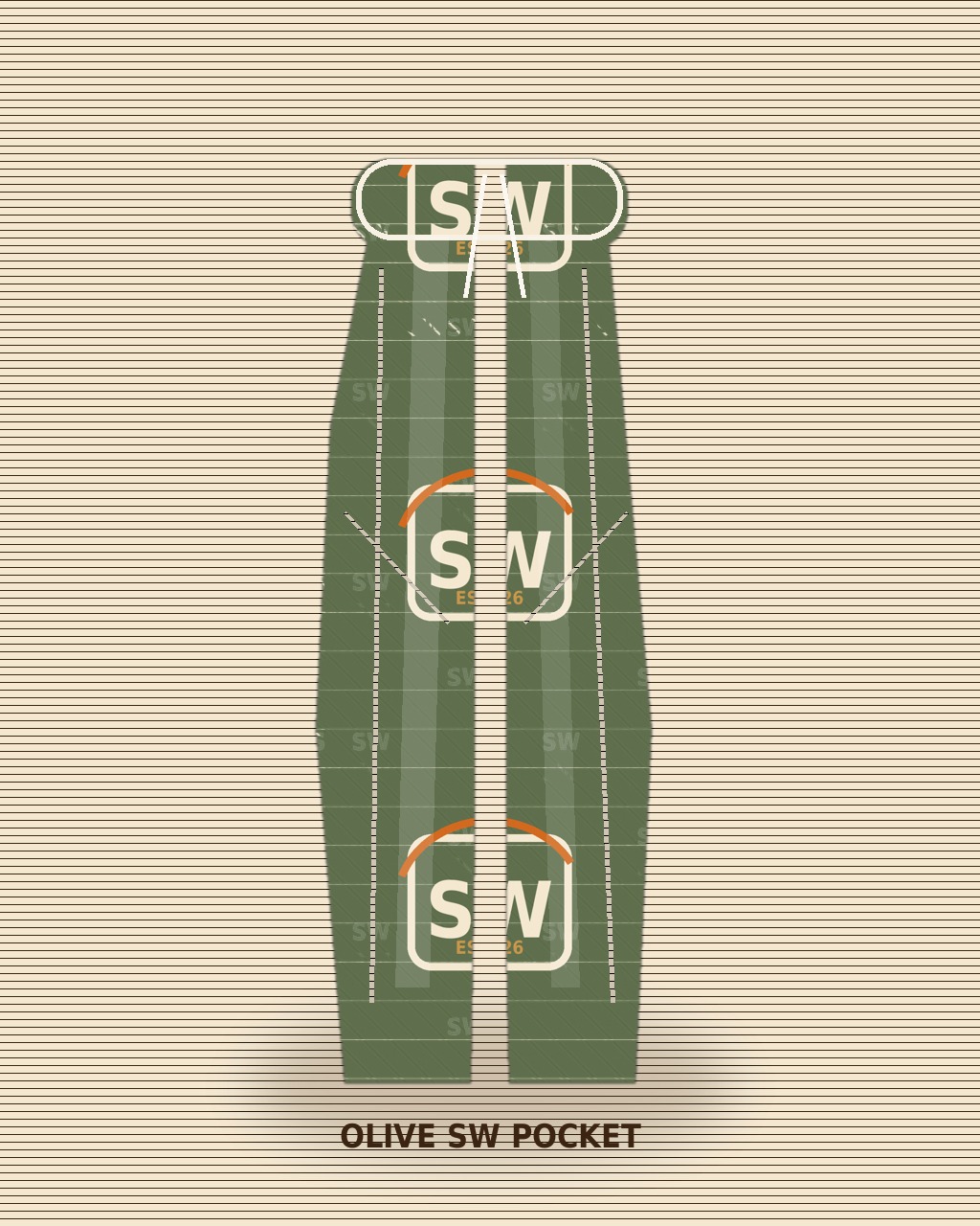 SW Pocket Wide-Leg Joggers — Olive — Front view